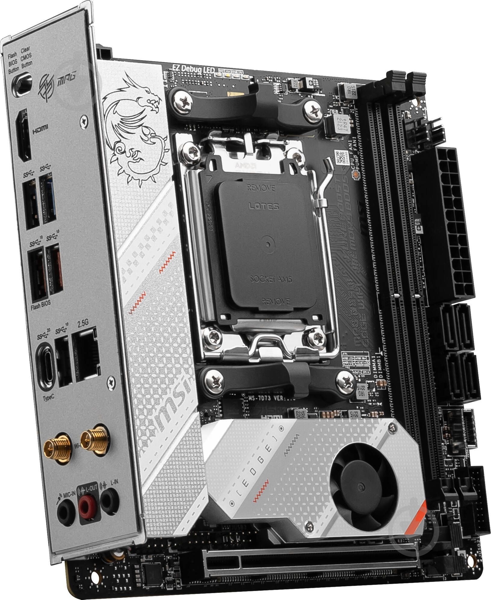 Материнская плата MSI 911-7D73-008 (Socket AM5, AMD B650, mini ITX) - фото 3 Материнская плата MSI 911-7D73-008 (Socket AM5, AMD B650, mini ITX) - фото 3