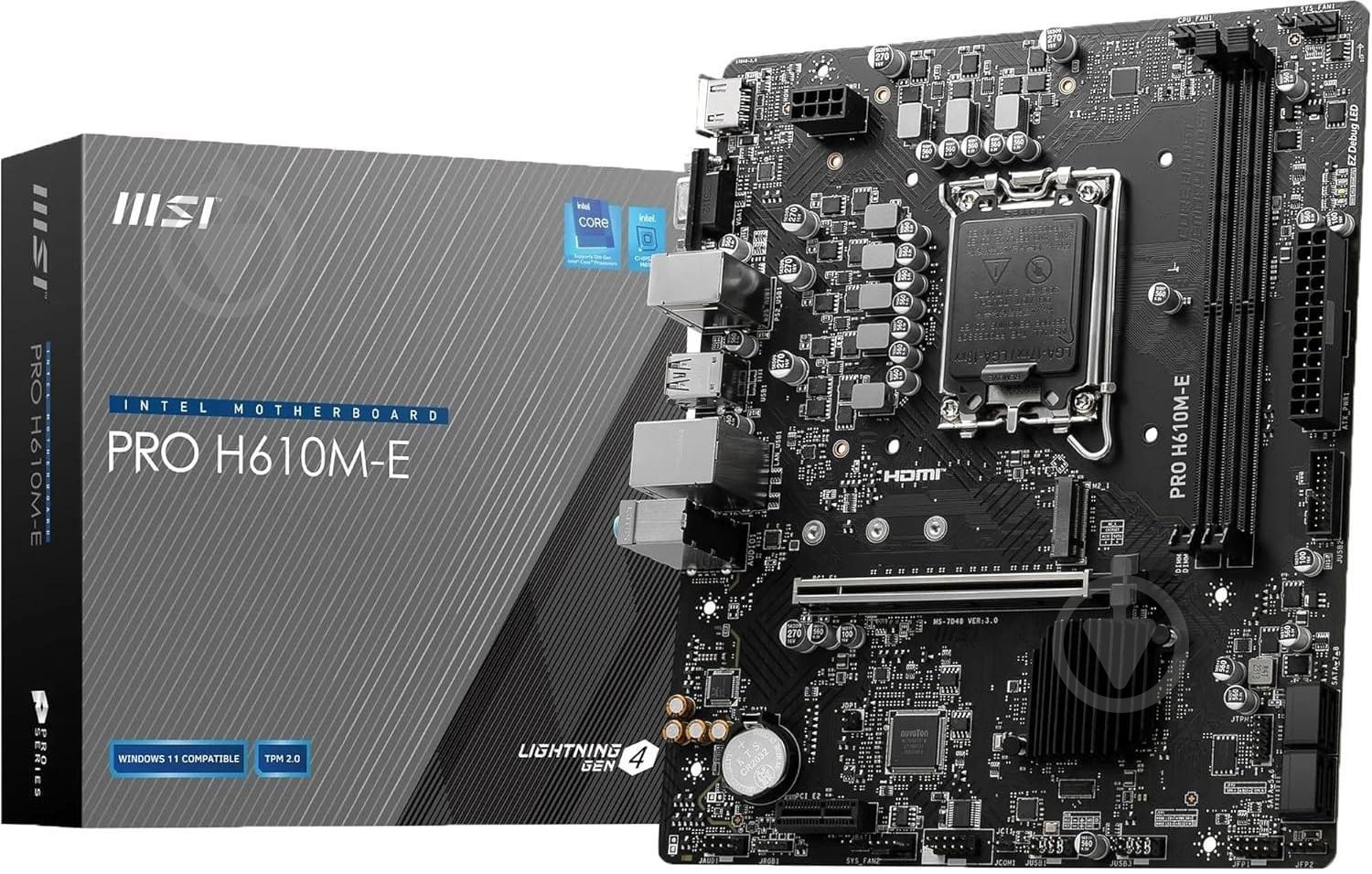 Материнська плата MSI 911-7D48-070 (Socket 1700, Intel H610, micro ATX) - фото 1 Материнська плата MSI 911-7D48-070 (Socket 1700, Intel H610, micro ATX) - фото 1