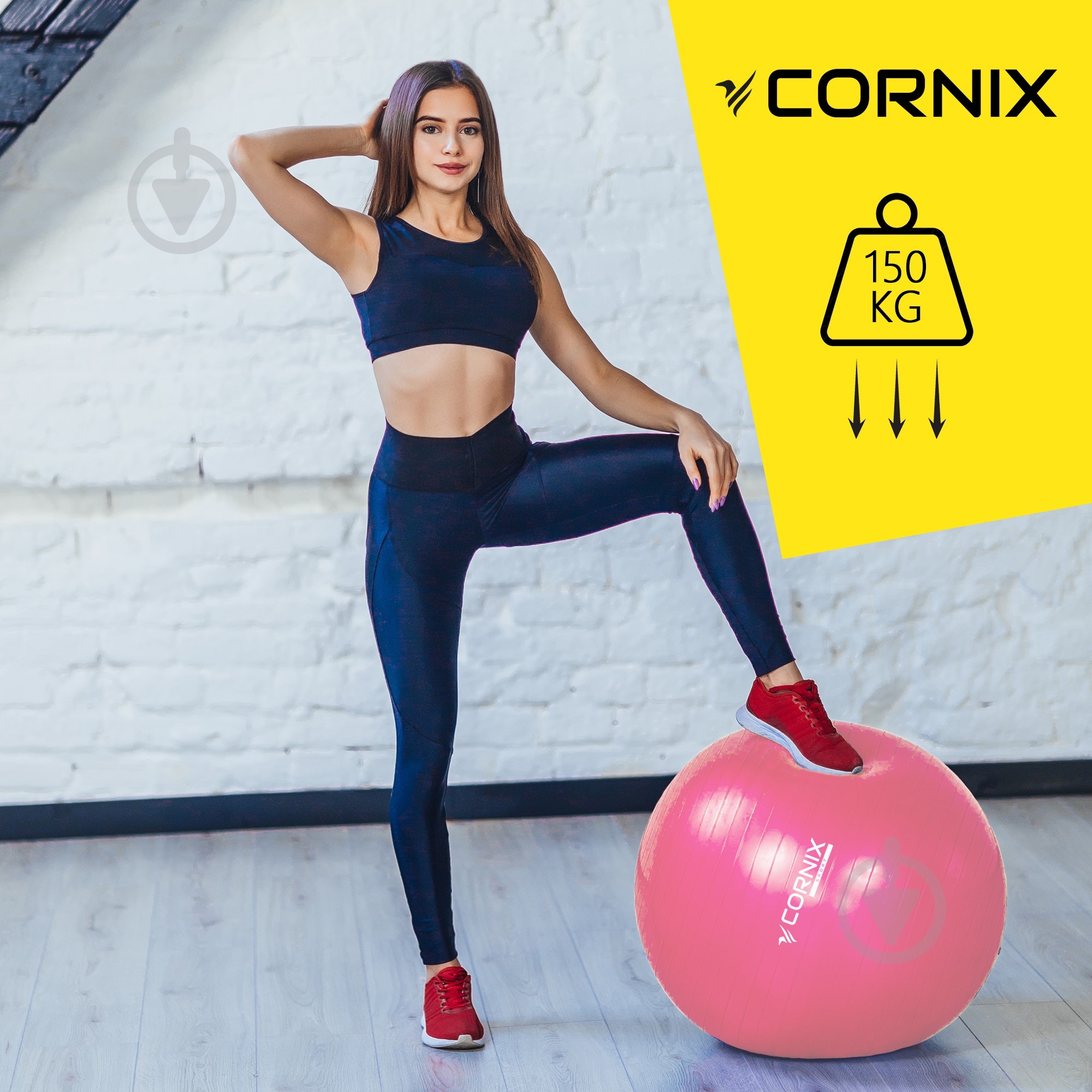 Фітбол Cornix Anti-Burst Pink d55 см XR-0017 - фото 4 Фітбол Cornix Anti-Burst Pink d55 см XR-0017 - фото 4