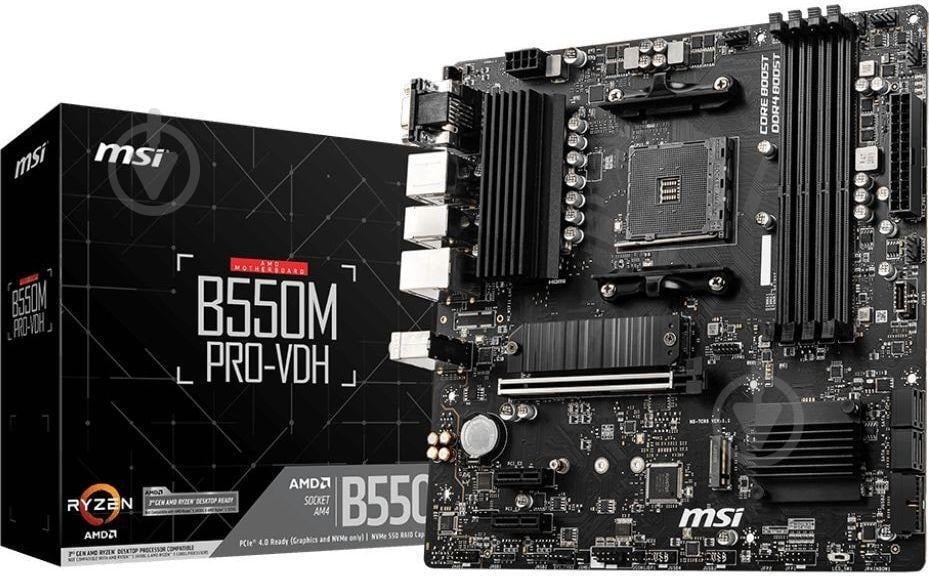 Материнська плата MSI 911-7C95-084 (Socket AM4, AMD B550, micro ATX) - фото 1