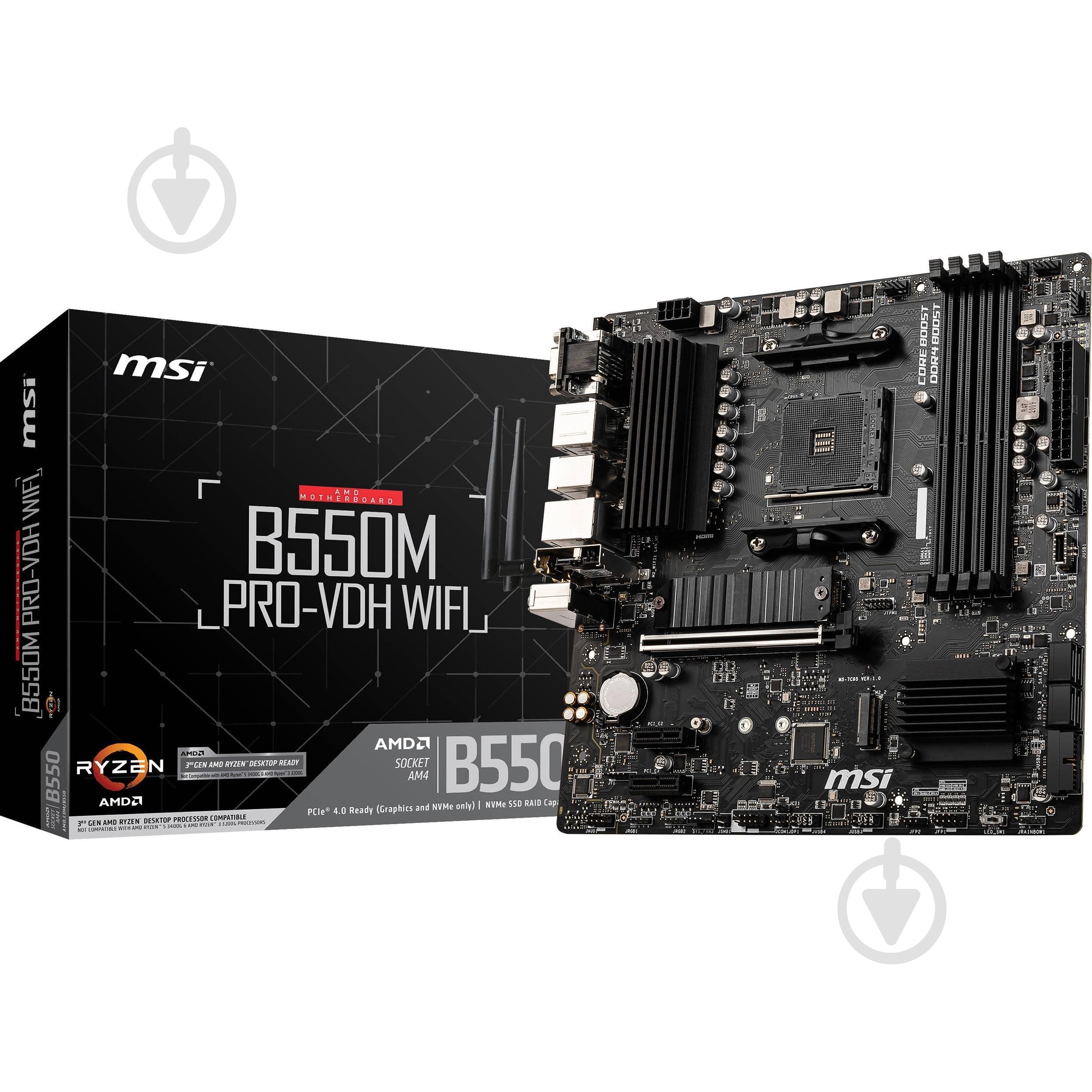 Материнська плата MSI 911-7C95-081 (Socket AM4, AMD B550, micro ATX) - фото 1