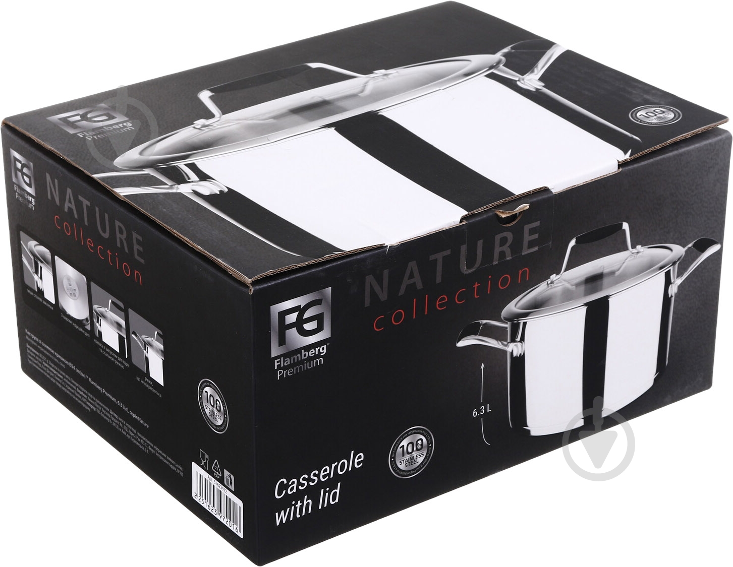Каструля Flamberg Premium зі скляною кришкою Nature 24 см 6,3 л - фото 8