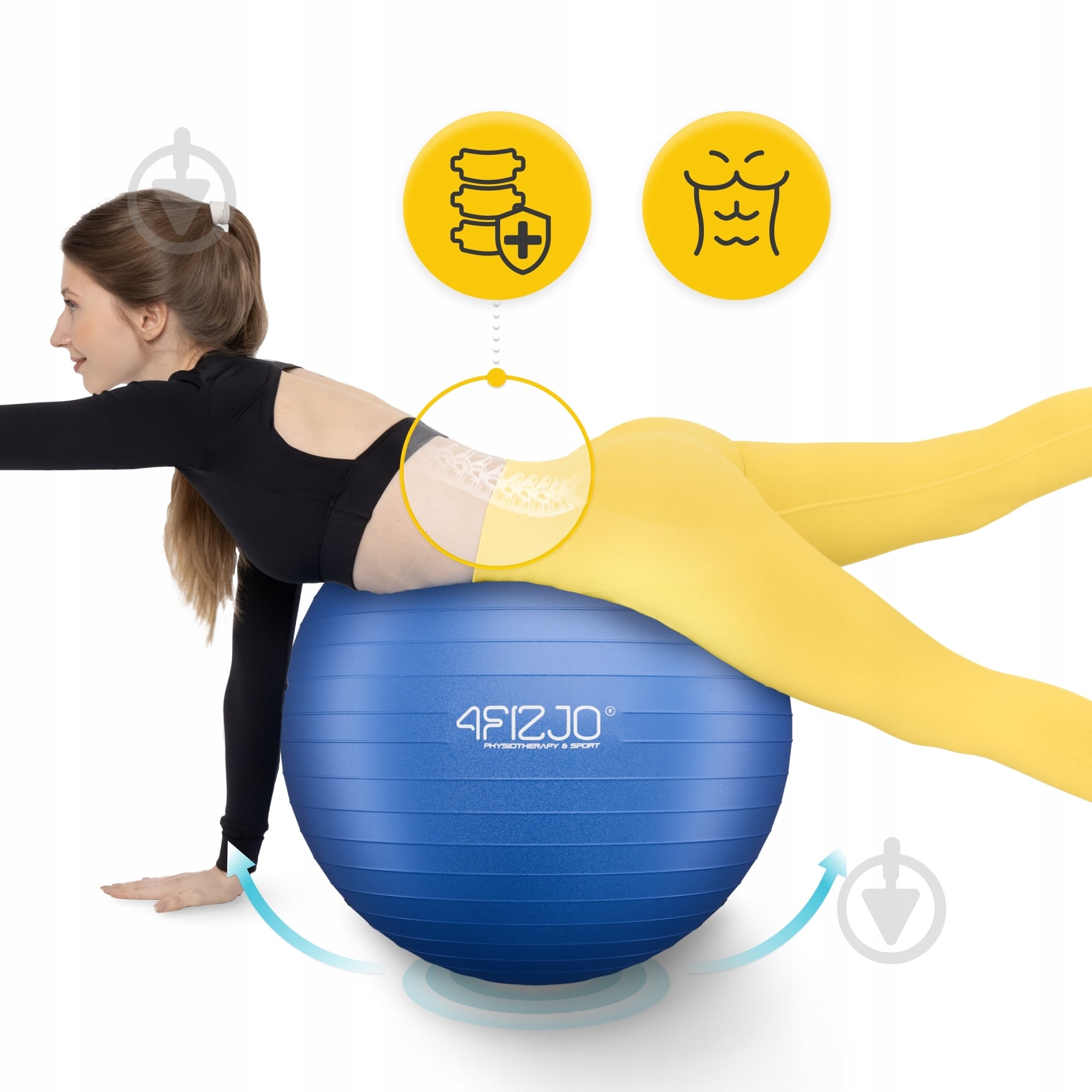 Фітбол 4fizjo Anti-Burst Blue d65 см P-5907222931493 - фото 3