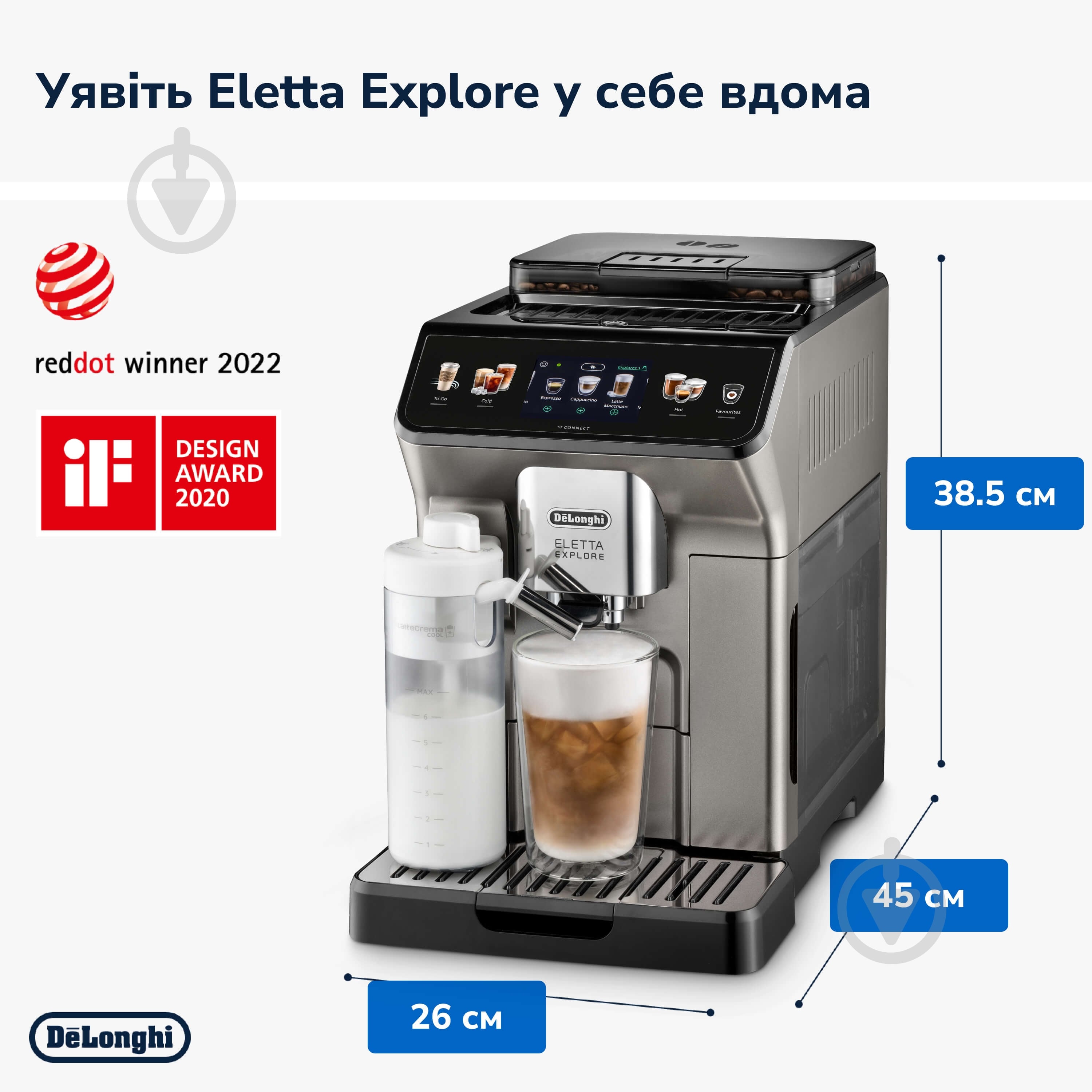 ВИТРИНА! Кофемашина Delonghi ECAM450.86.T Eletta Explore - фото 9