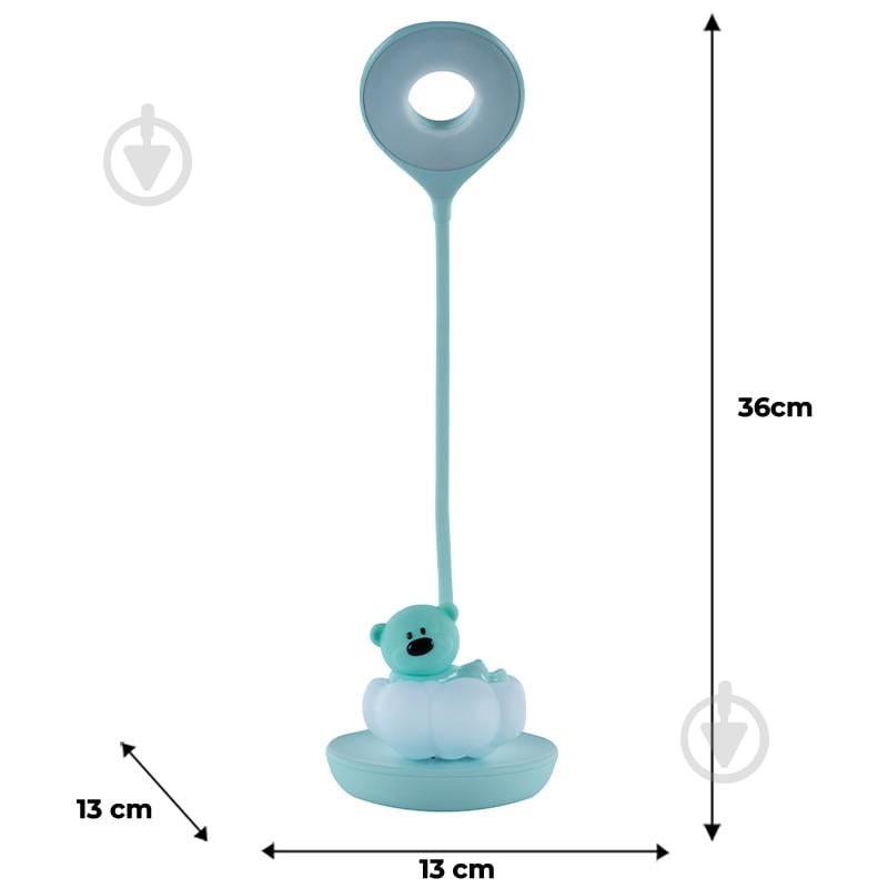 Настольная лампа KITE LED Cloudy Bear 2,5 Вт зеленый K24-493-2-4 - фото 3 Настольная лампа KITE LED Cloudy Bear 2,5 Вт зеленый K24-493-2-4 - фото 3