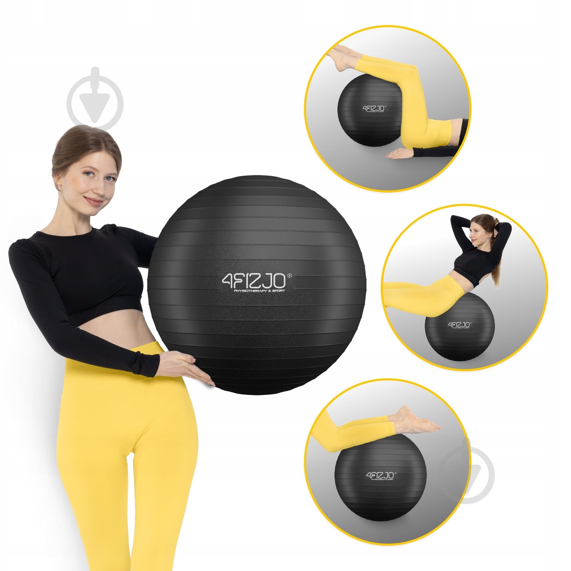 Фитбол 4fizjo Anti-Burst Black d65 см P-5907739316349 - фото 6 Фитбол 4fizjo Anti-Burst Black d65 см P-5907739316349 - фото 6