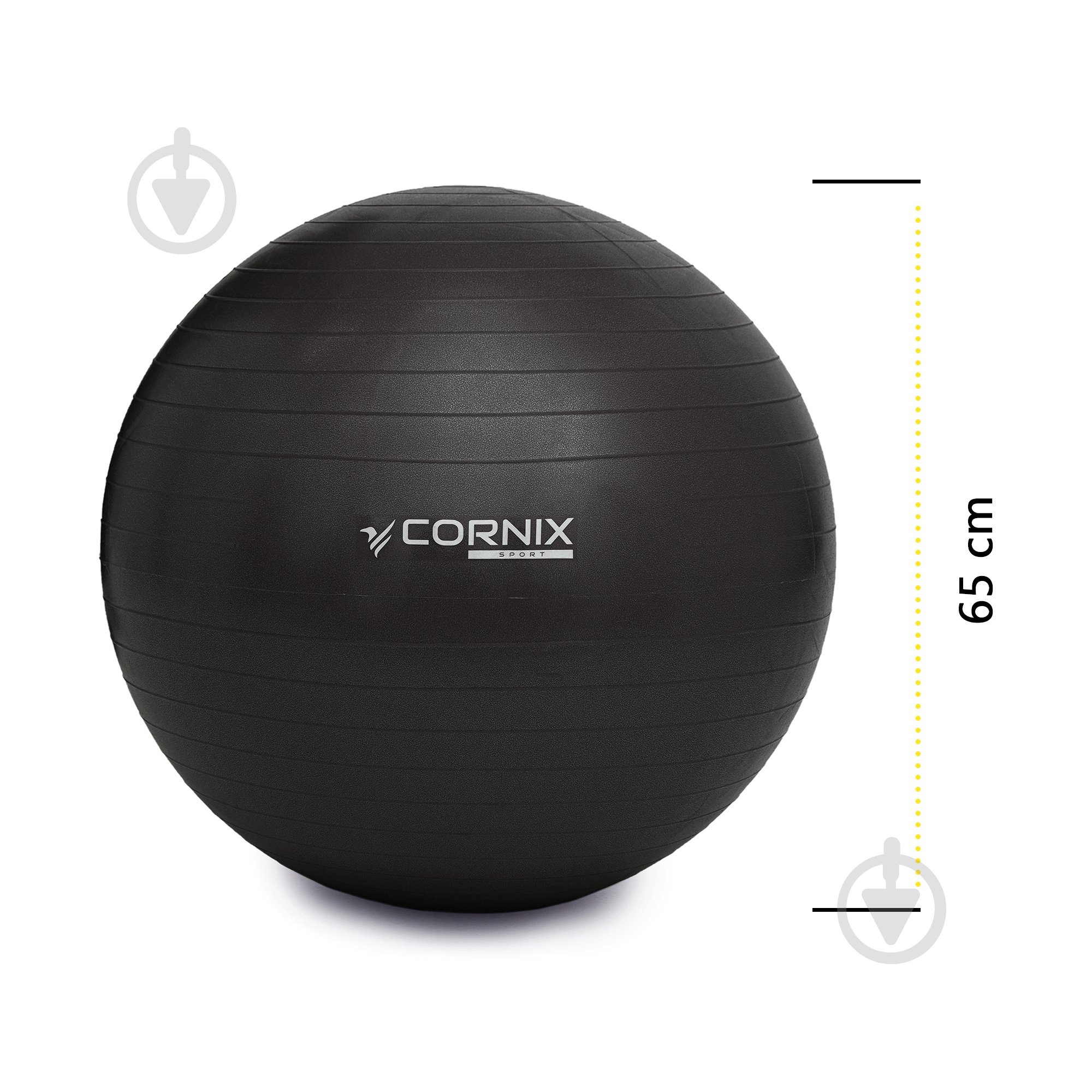 М'яч для фітнесу Cornix Anti-Burst Black d65 см XR-0020 - фото 7 М'яч для фітнесу Cornix Anti-Burst Black d65 см XR-0020 - фото 7