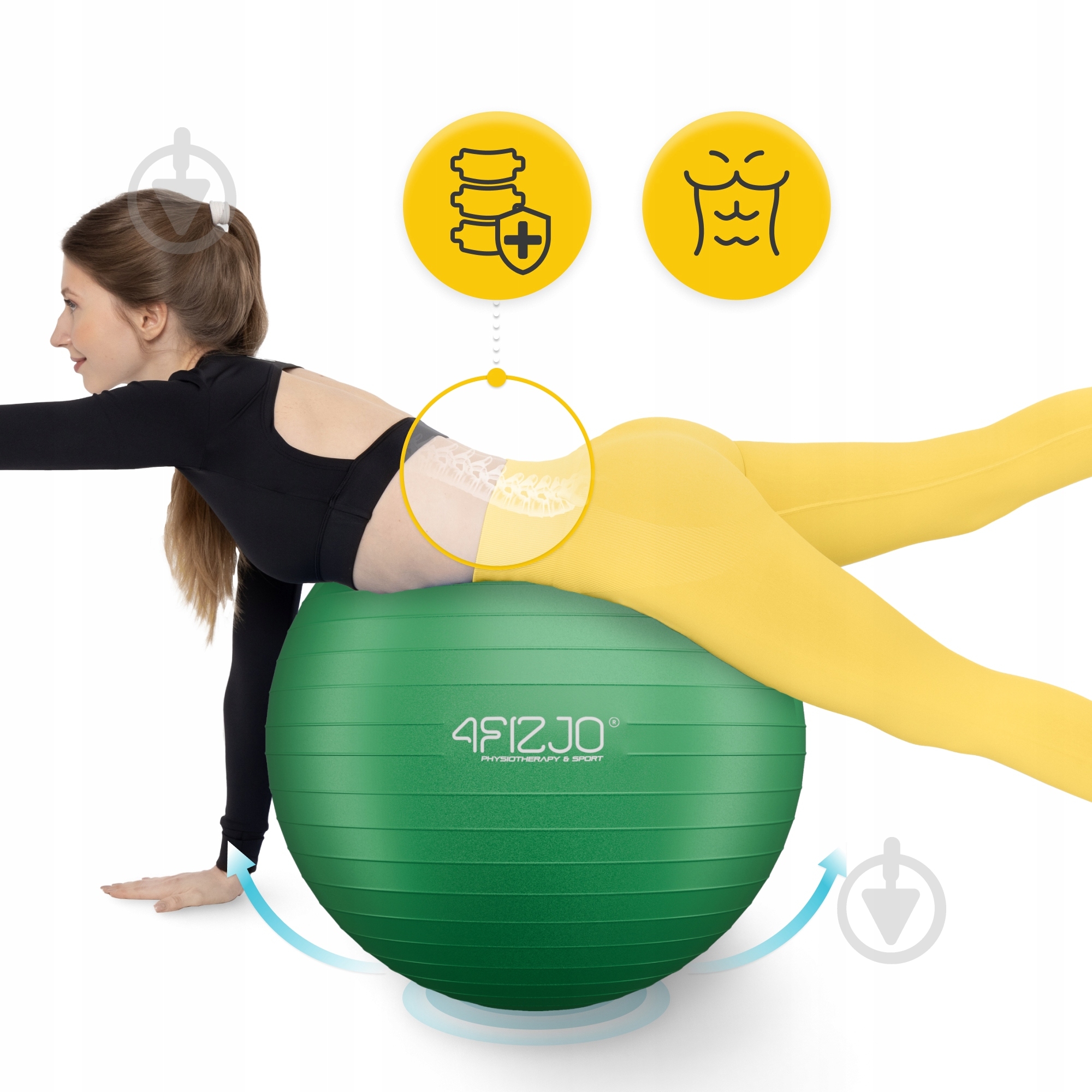 Фітбол 4fizjo Anti-Burst Green d75 см P-5907222931189 - фото 3