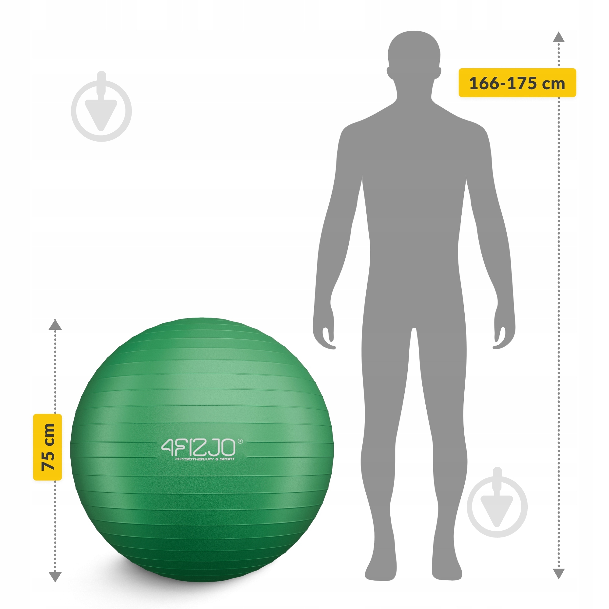 Фітбол 4fizjo Anti-Burst Green d75 см P-5907222931189 - фото 2