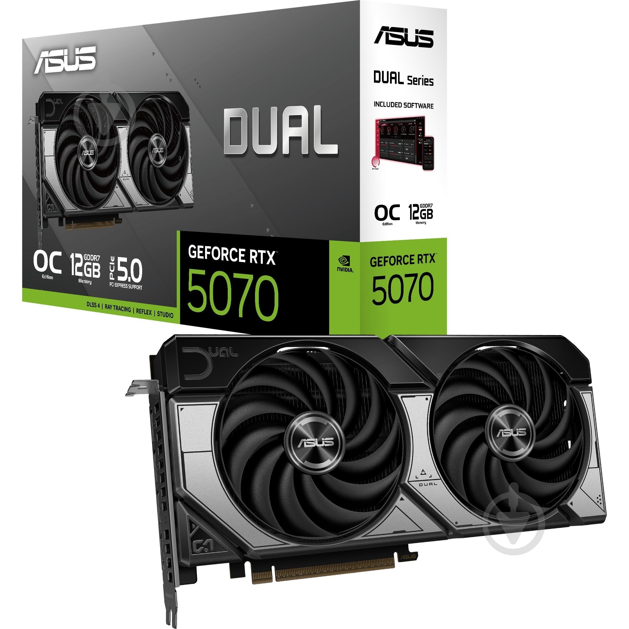 ᐉ Відеокарта Asus GeForce RTX 5070 OC DUAL 12GB GDDR7 192bit