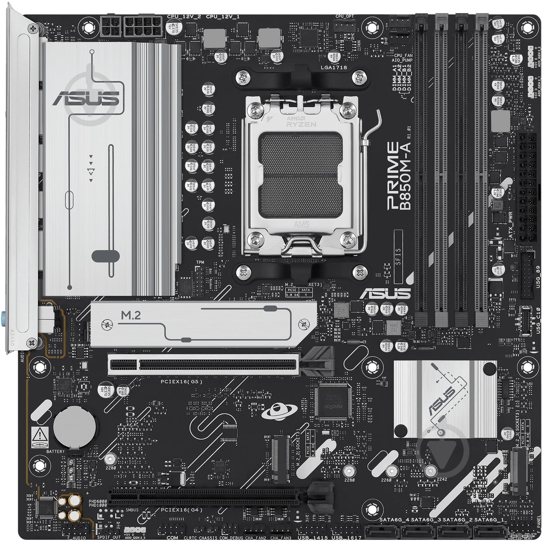 Материнская плата Asus 90MB1LQ0-M0EAYC (Socket AM5, AMD B850, micro ATX) - фото 2