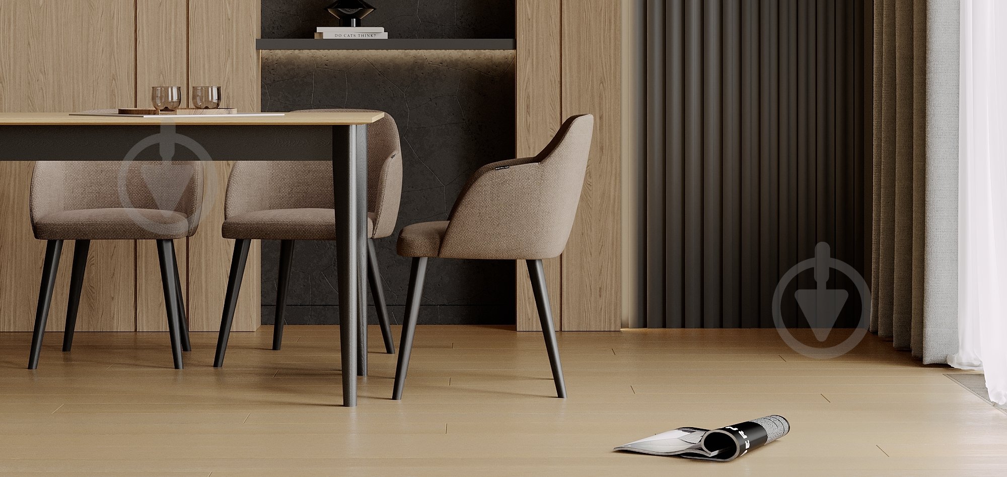 Стол обеденный SOFALINO BOSCO 1200(1200)x800x750мм натуральный/черный - фото 4 Стол обеденный SOFALINO BOSCO 1200(1200)x800x750мм натуральный/черный - фото 4