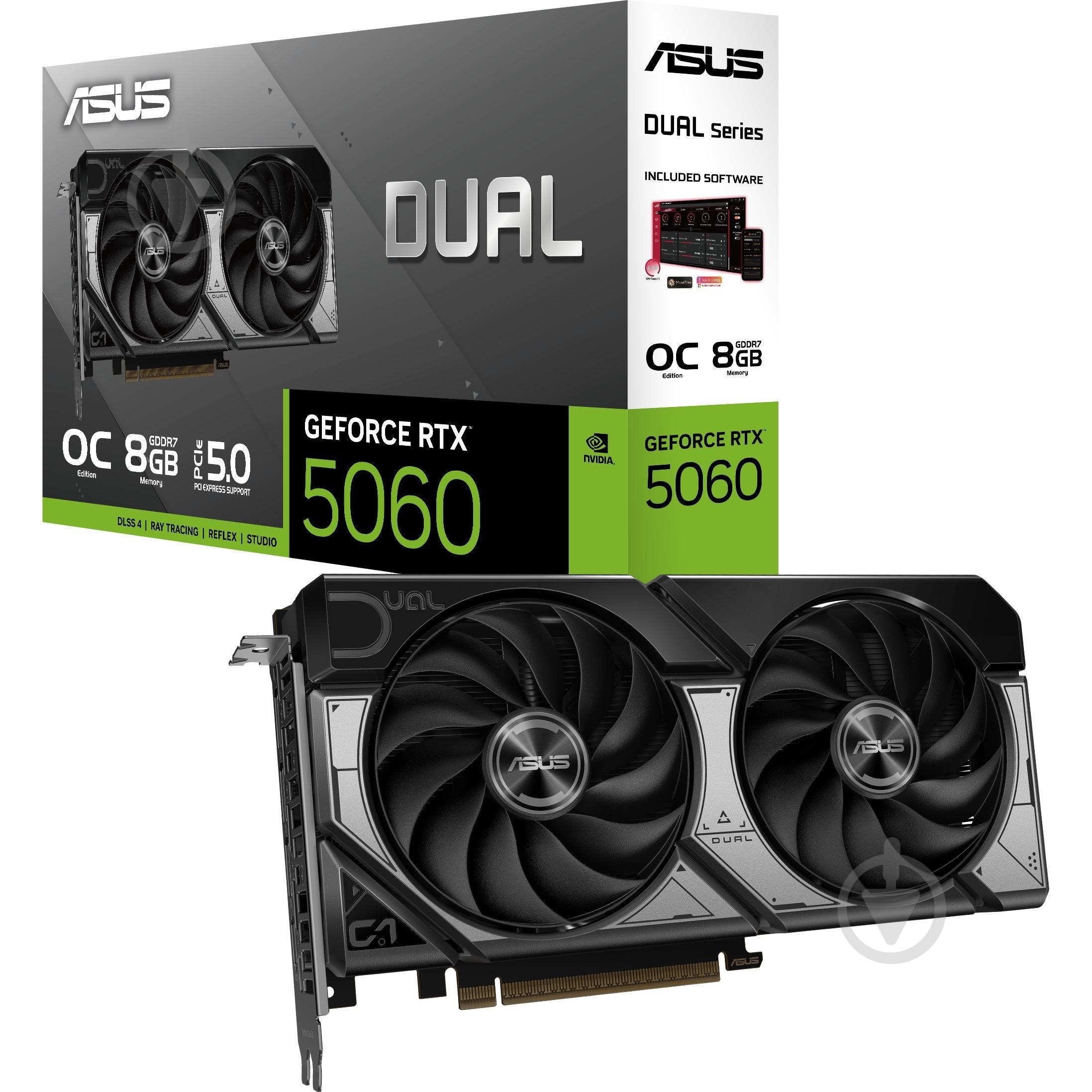 Відеокарта Asus GeForce RTX 5060 OC DUAL 8GB GDDR7 128bit (90YV0N12-M0NA00) - фото 8