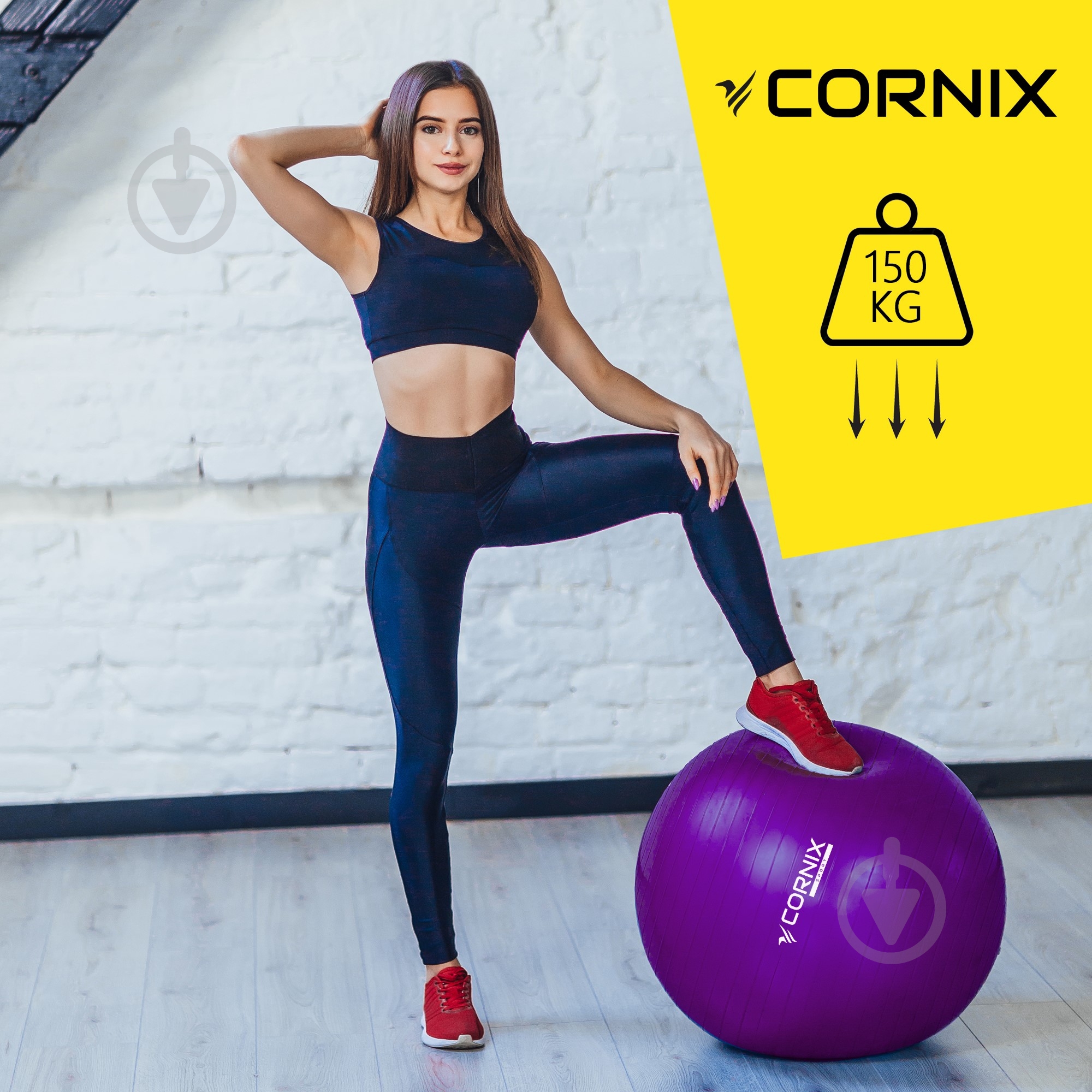 М'яч для фітнесу Cornix Anti-Burst Violet d85 см XR-0250 - фото 5 М'яч для фітнесу Cornix Anti-Burst Violet d85 см XR-0250 - фото 5