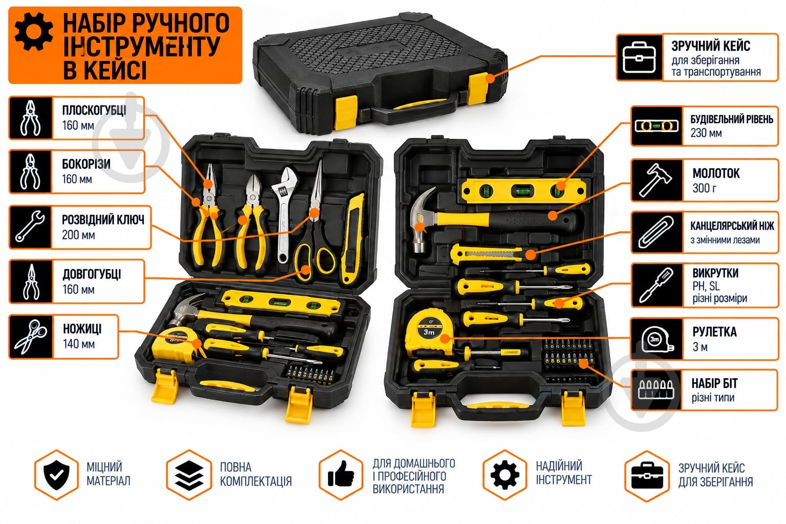 Набір ручного інструменту Stanley 28 шт. STHT78050-1 - фото 4 Набір ручного інструменту Stanley 28 шт. STHT78050-1 - фото 4