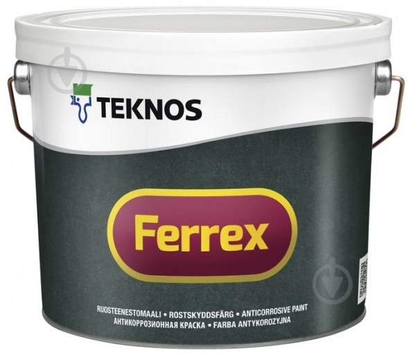 Эмаль TEKNOS Ferrex серая мат 3 л - фото 1 Эмаль TEKNOS Ferrex серая мат 3 л - фото 1
