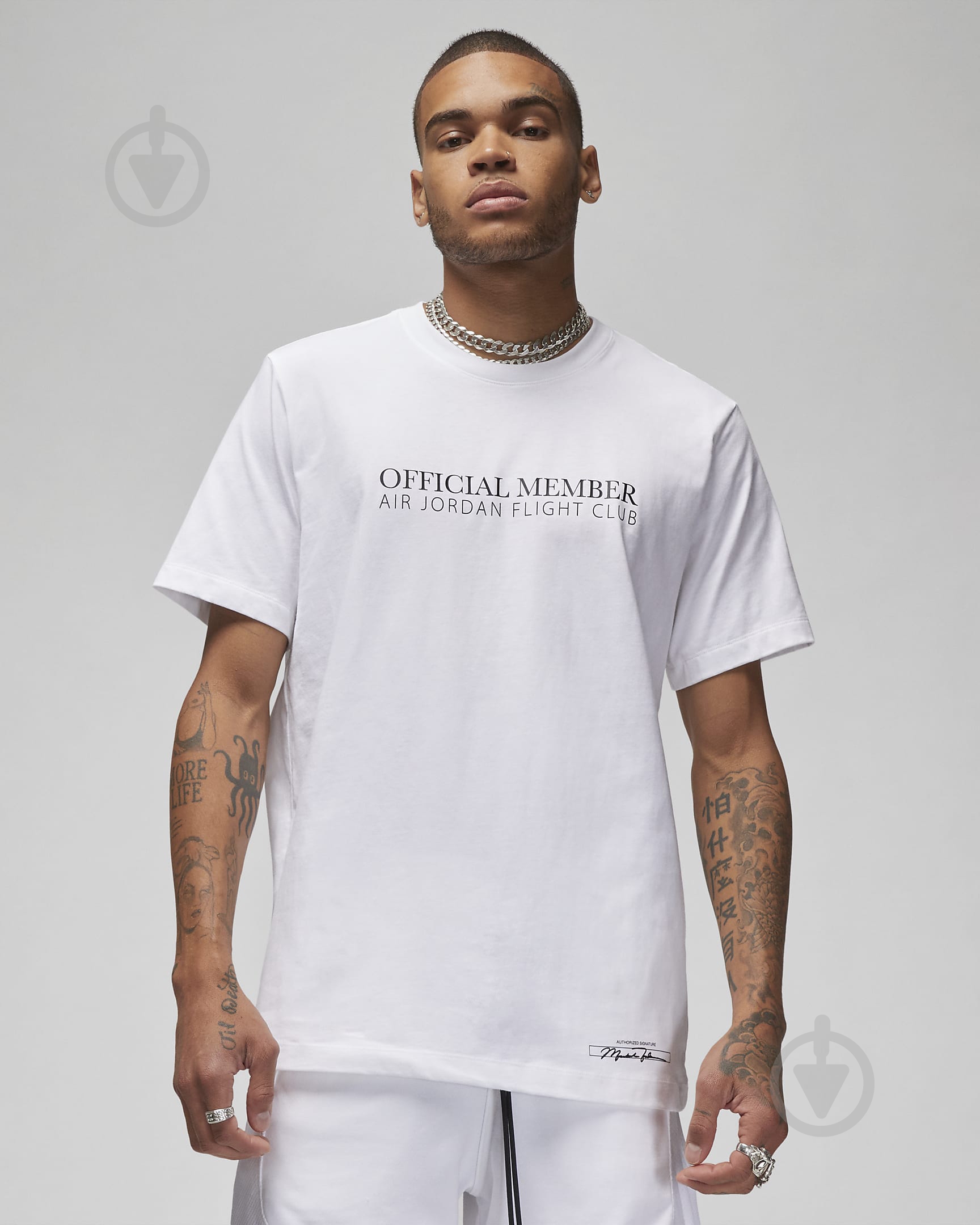 Футболка Nike M J FLT MVP SIG SS CREW DX9563-101 р.2XL белый - фото 1