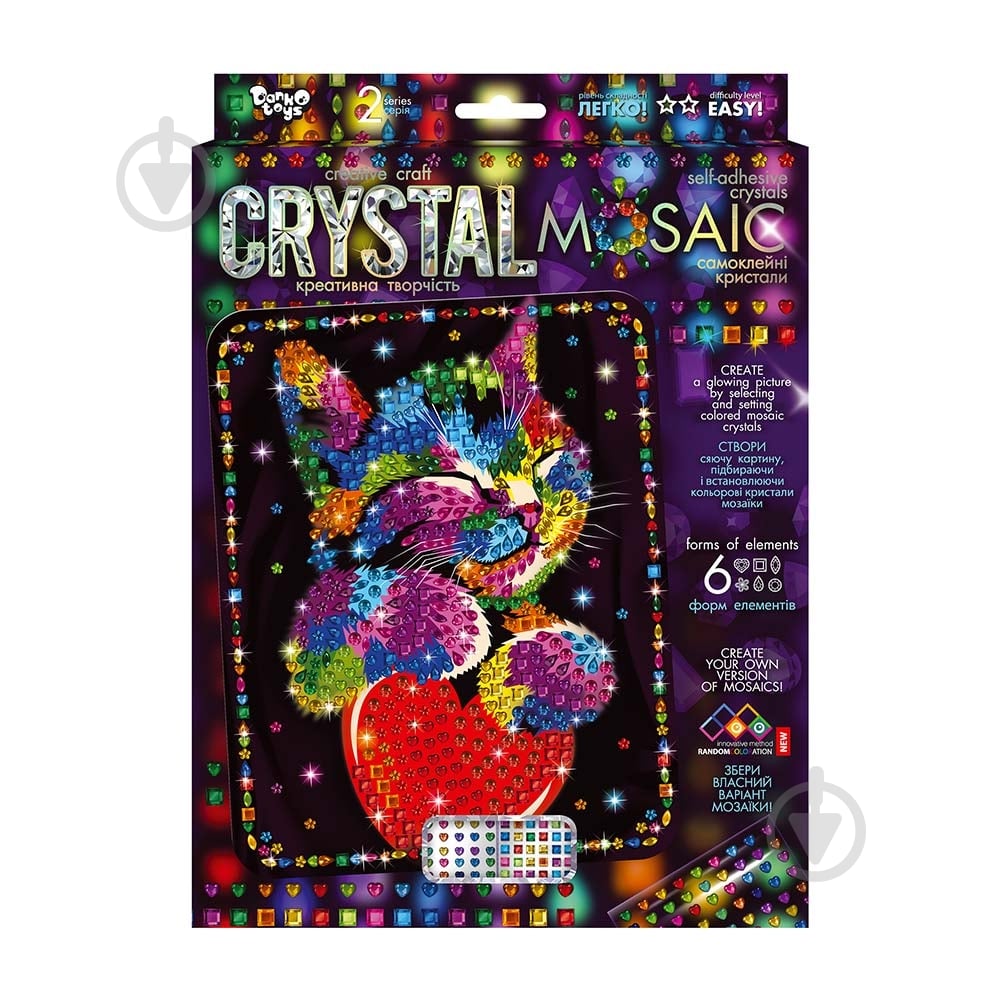 Набор для занятий мозаикой Danko Toys Crystal Mosaic с.2 №2 котенок с сердцем CRM-02-02 - фото 1 Набор для занятий мозаикой Danko Toys Crystal Mosaic с.2 №2 котенок с сердцем CRM-02-02 - фото 1
