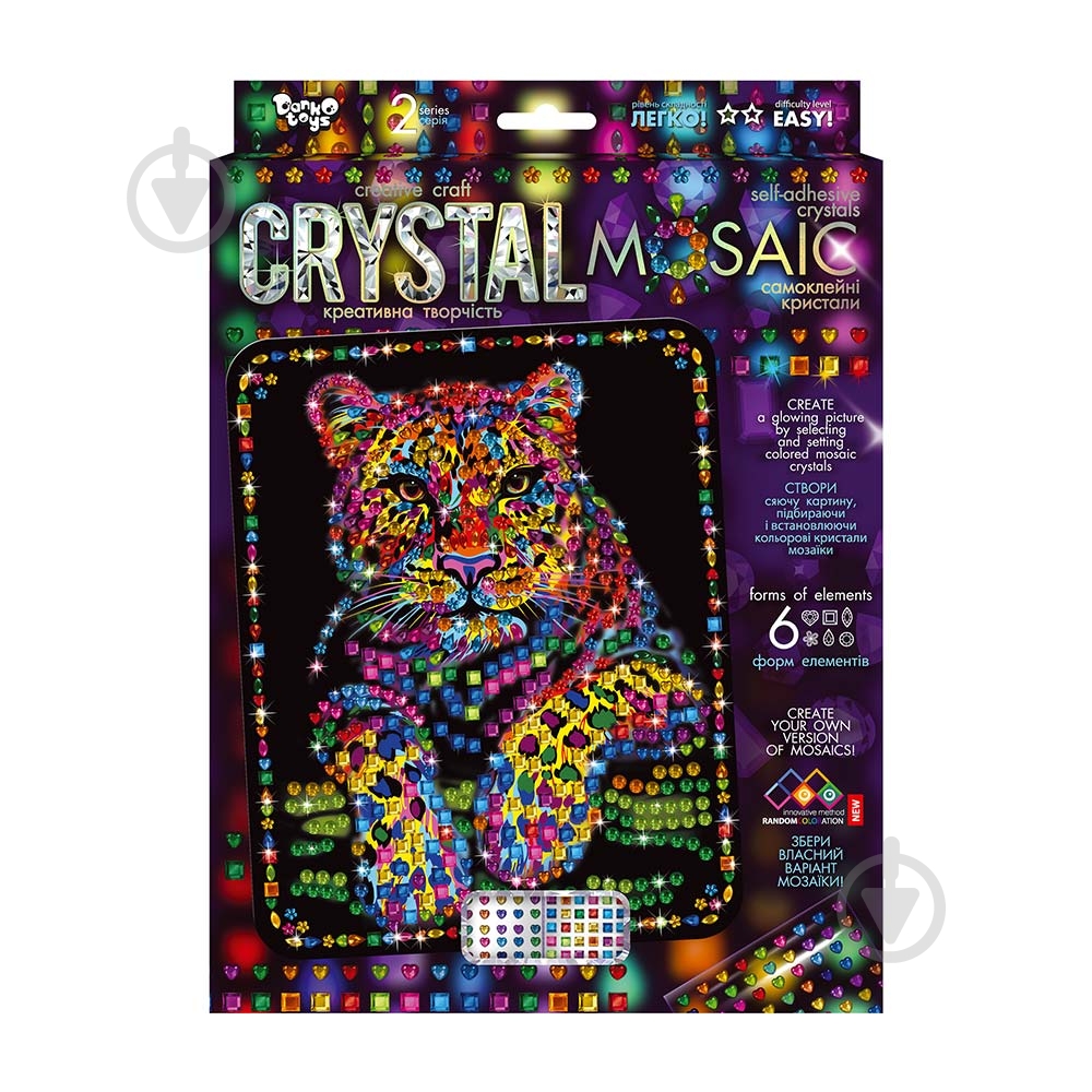 Набор для занятий мозаикой Danko Toys Crystal Mosaic с.2 №3 леопард CRM-02-03 - фото 1