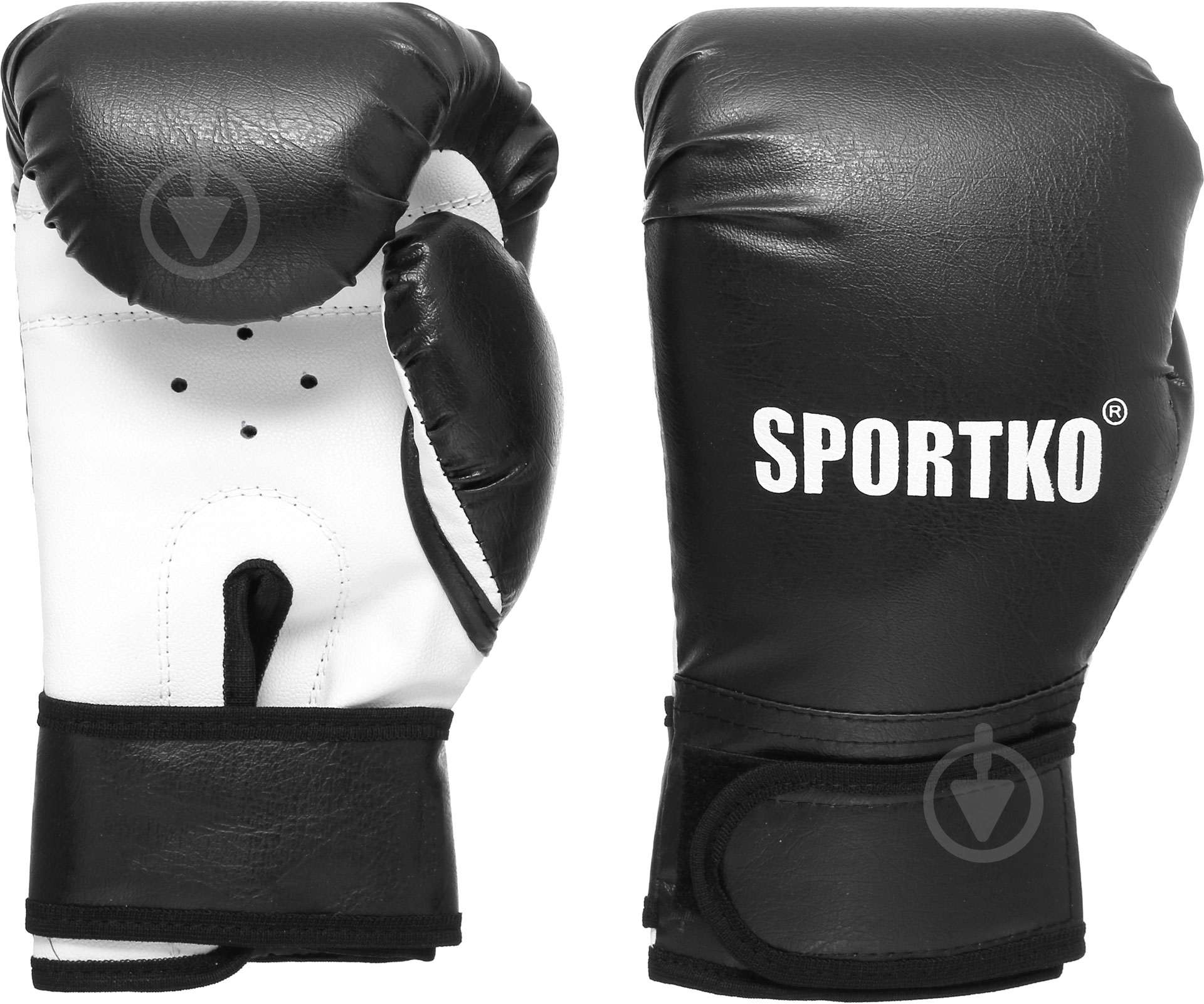 Боксерские перчатки SPORTKO 3010 10oz черный с белым - фото 1 Боксерские перчатки SPORTKO 3010 10oz черный с белым - фото 1