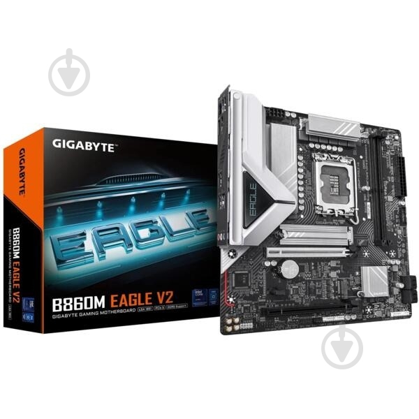 Материнская плата Gigabyte B860M_EAGLE_V2 (Socket 1851, Intel B860, micro ATX) - фото 1 Материнская плата Gigabyte B860M_EAGLE_V2 (Socket 1851, Intel B860, micro ATX) - фото 1