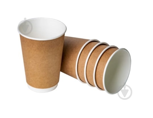 Стакан паперовий білий/крафт подв стін Allegro-Opt 340 мл 18 шт. - фото 1