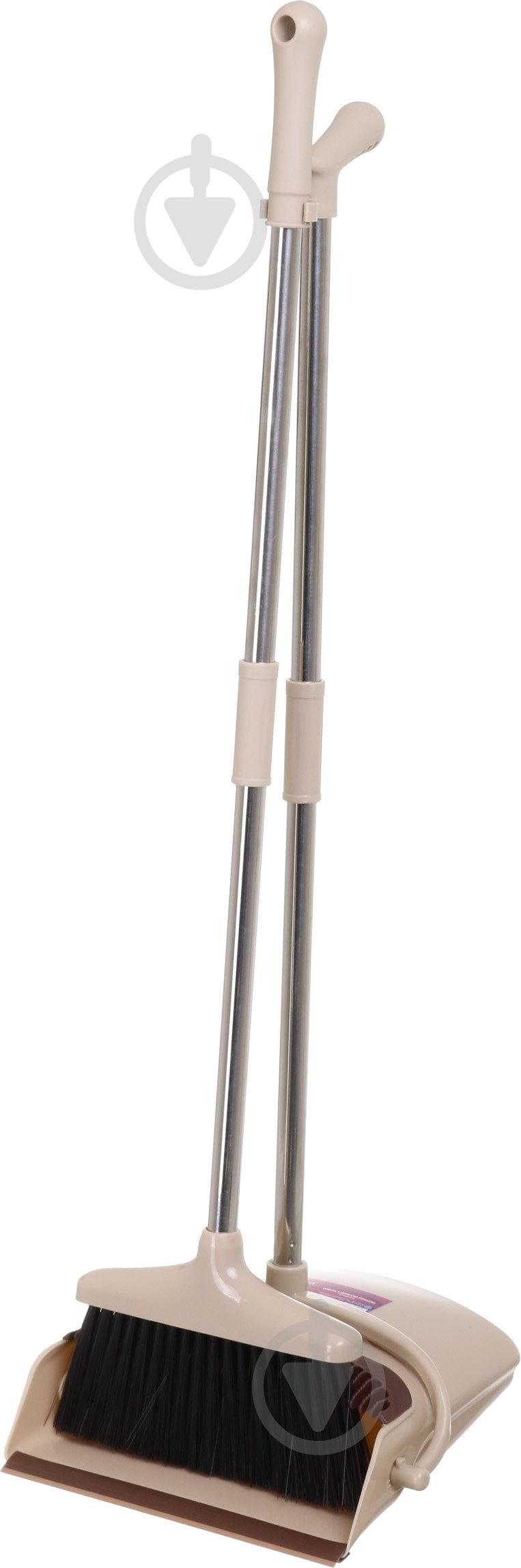 Совок зі щіткою з довгою ручкою складний Fiora® бежевий NFA-08 - фото 1