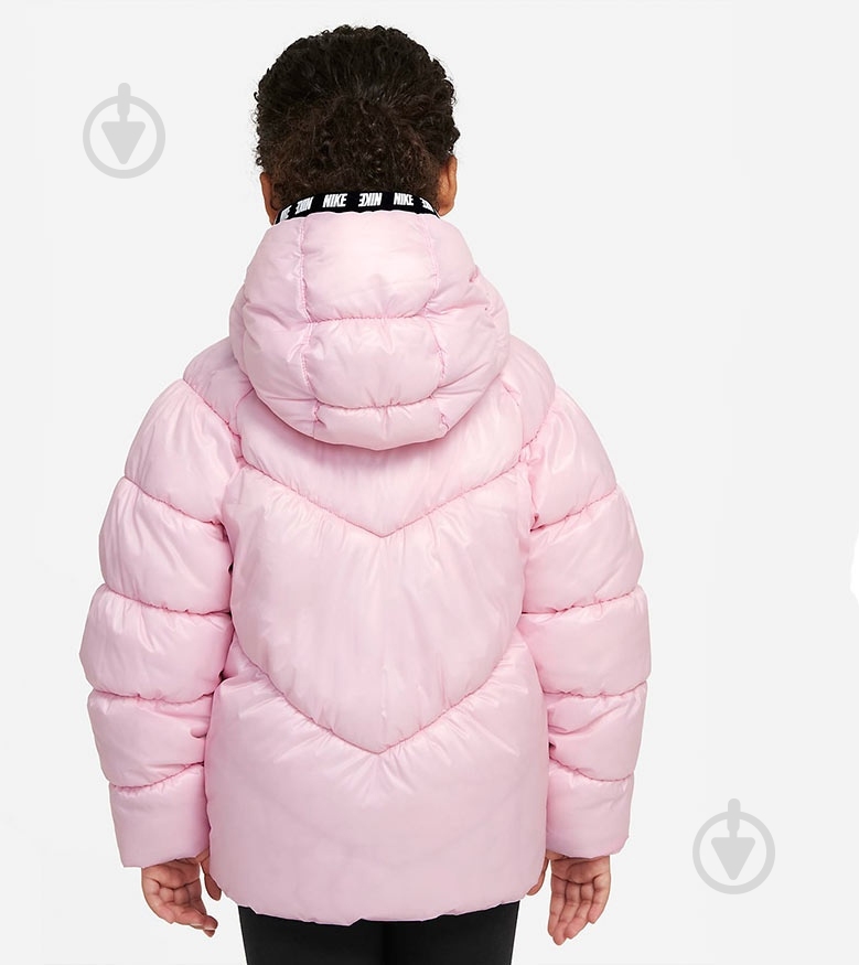 Пуховик для девочек демисезонный Nike CHEVRON SOLID PUFFER JACKET 36H880-A9Y р.4 розовый - фото 2