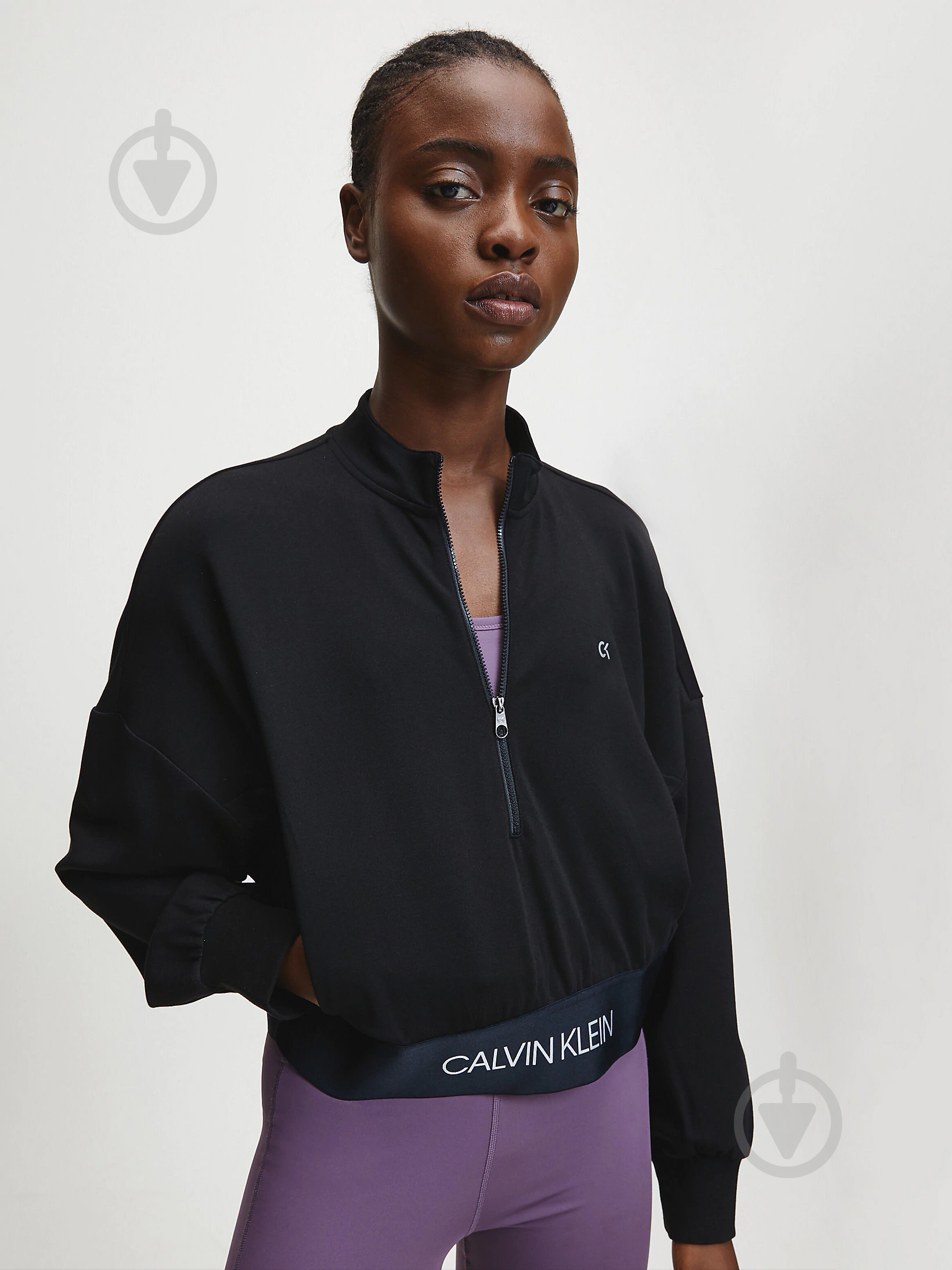 Джемпер Calvin Klein Performance 1/4 ZIP PULLOVER 00GWT0W329-007 р. L черный - фото 1