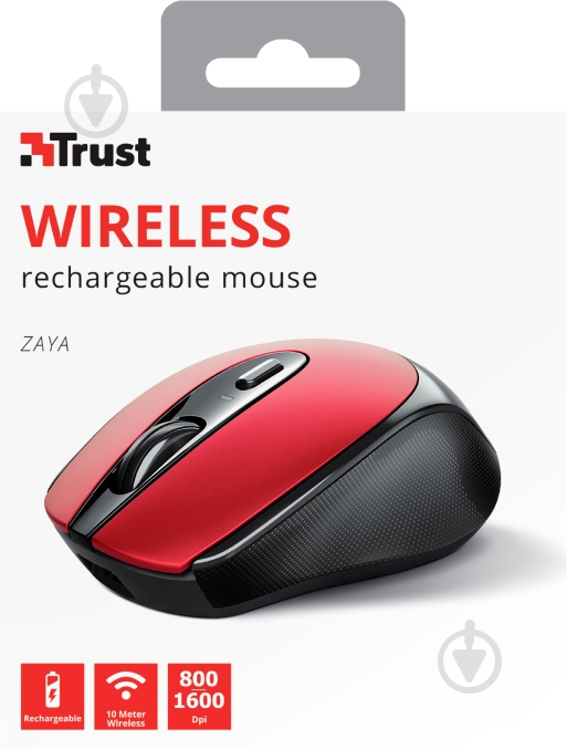 Мишка Trust Zaya Rechargeable WL Red 24019 red (24019) - фото 8