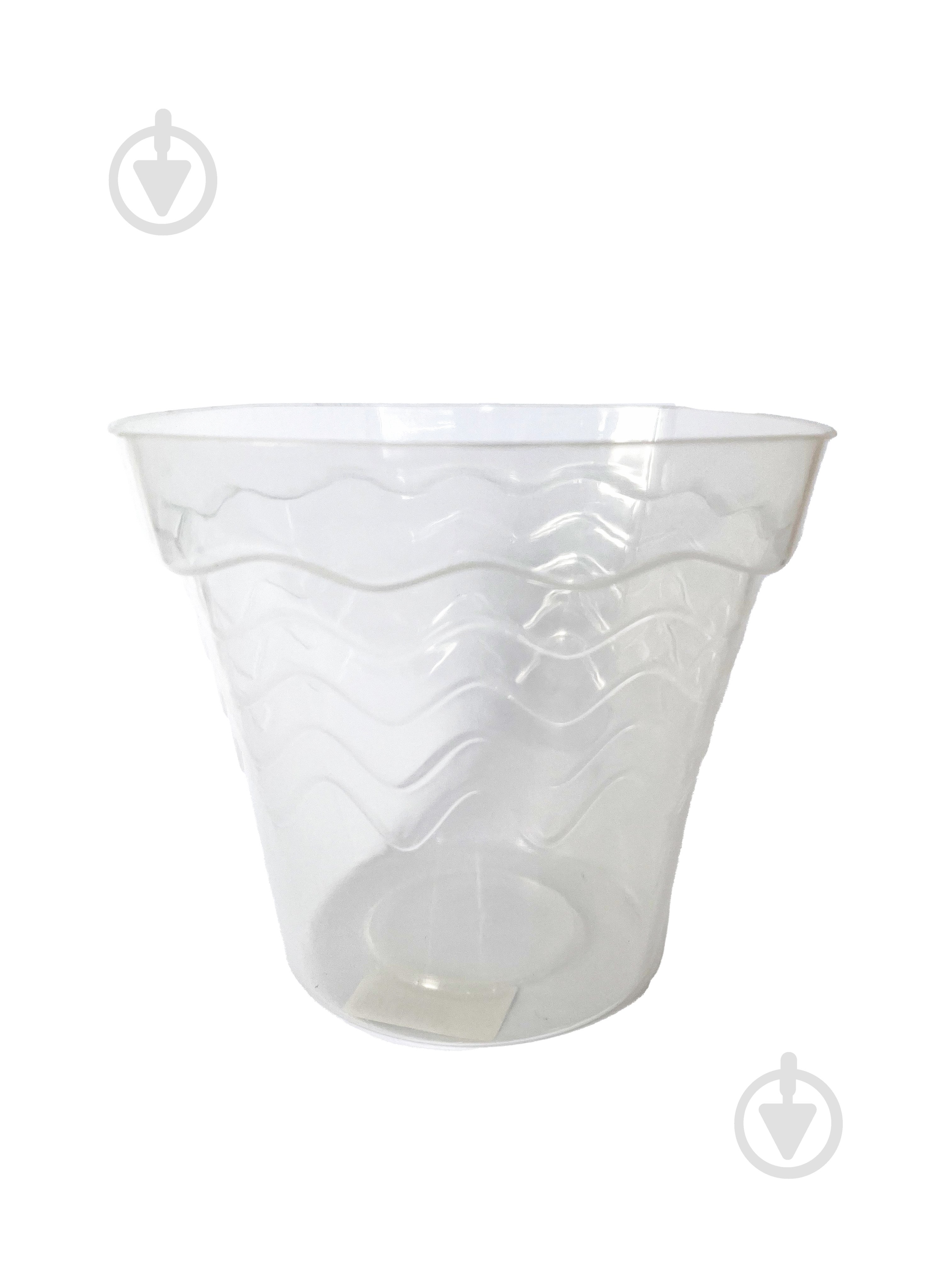 Кашпо для орхидей пластик Волна D184 фигурный белый/прозрачный 2 л - фото 1 Кашпо для орхидей пластик Волна D184 фигурный белый/прозрачный 2 л - фото 1