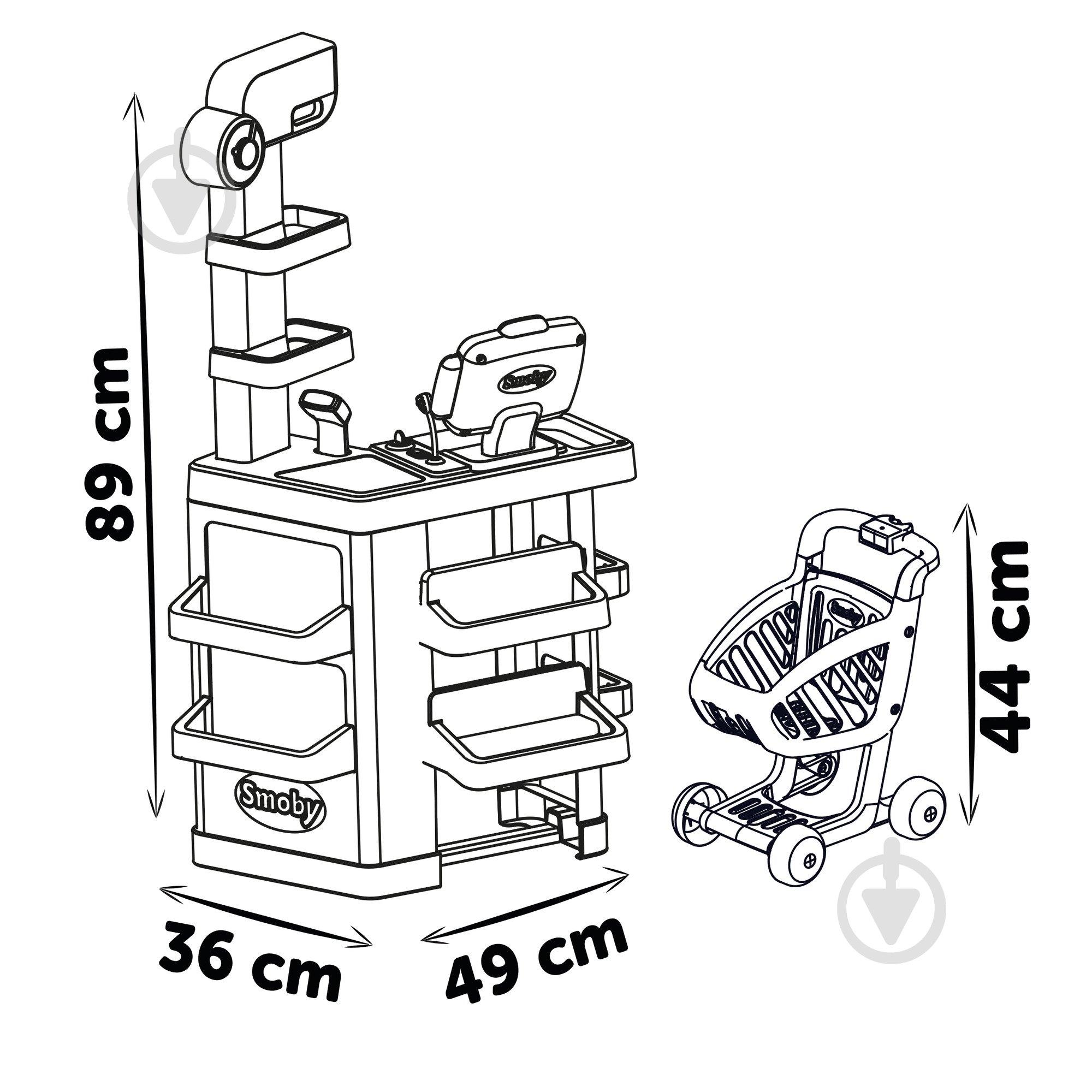 Детский магазин Smoby с тележкой 350238 - фото 4