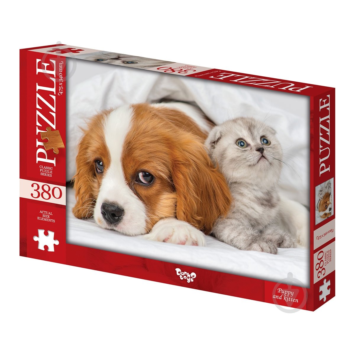 Пазли Danko Toys 380 елементів №1 Puppy and Kitten C380-06-01 - фото 1