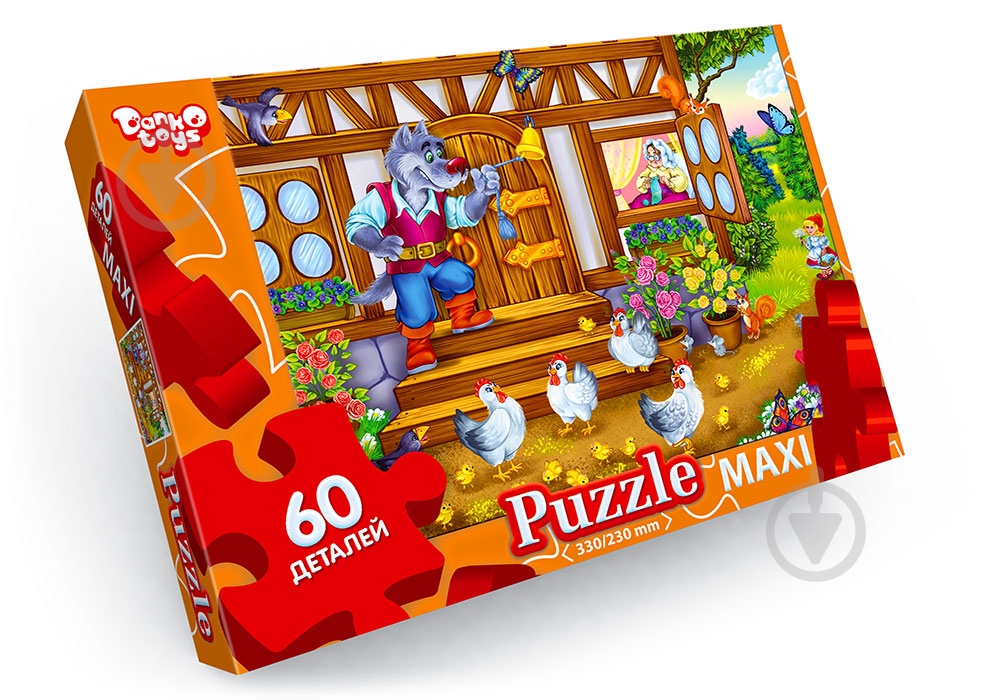 ᐉ Пазли Danko Toys 60 елементів максі неон №6 Червона шапочка Мх