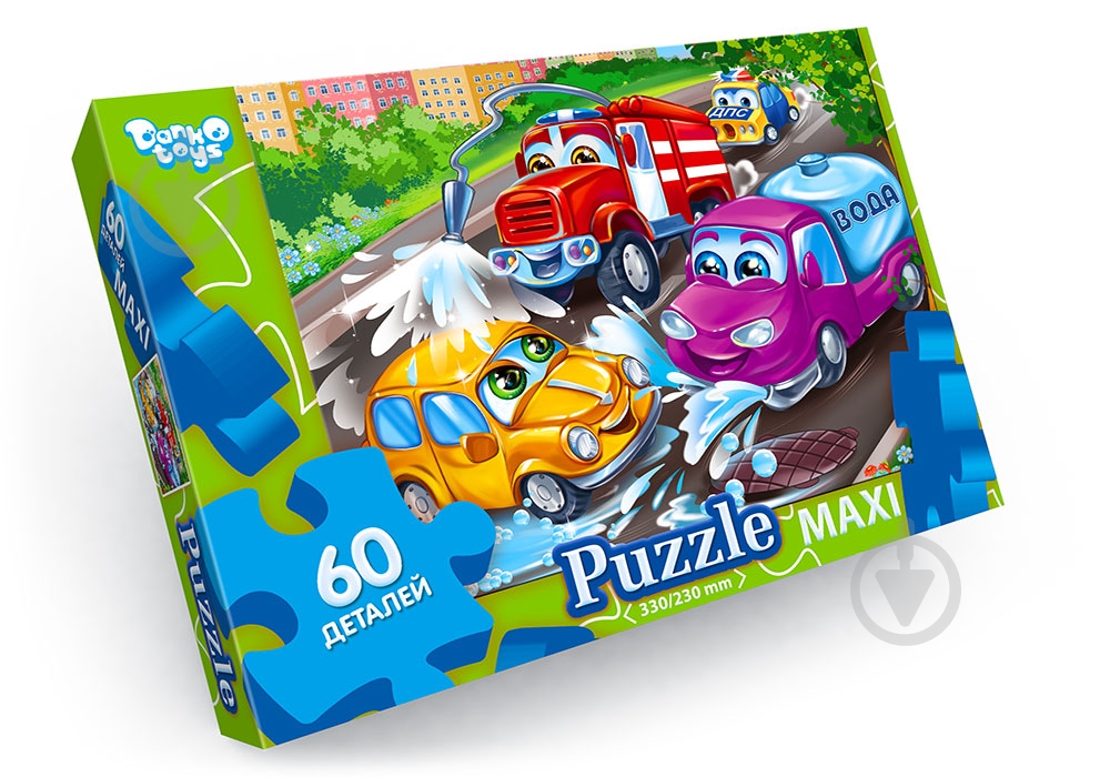 ᐉ Пазли Danko Toys 60 елементів максі неон №8 Машинки Мх 60-08-08