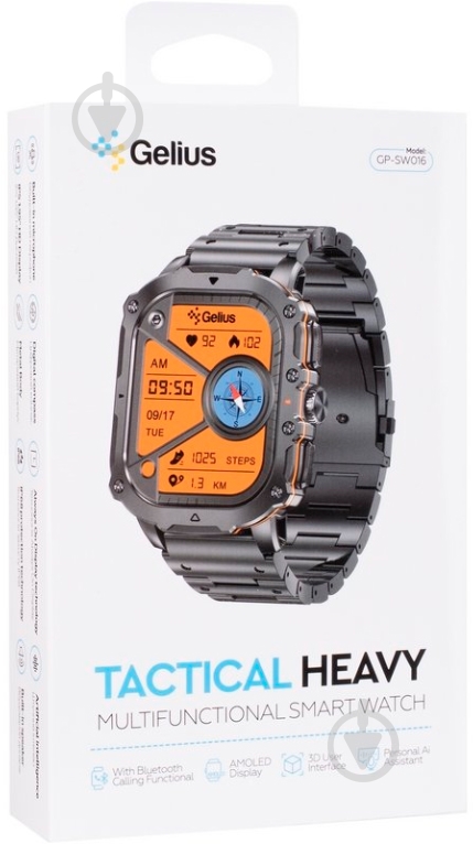 Смарт-годинник Gelius Pro GP-SW016 (Tactical Heavy) Хром (00000101909) — фото 21