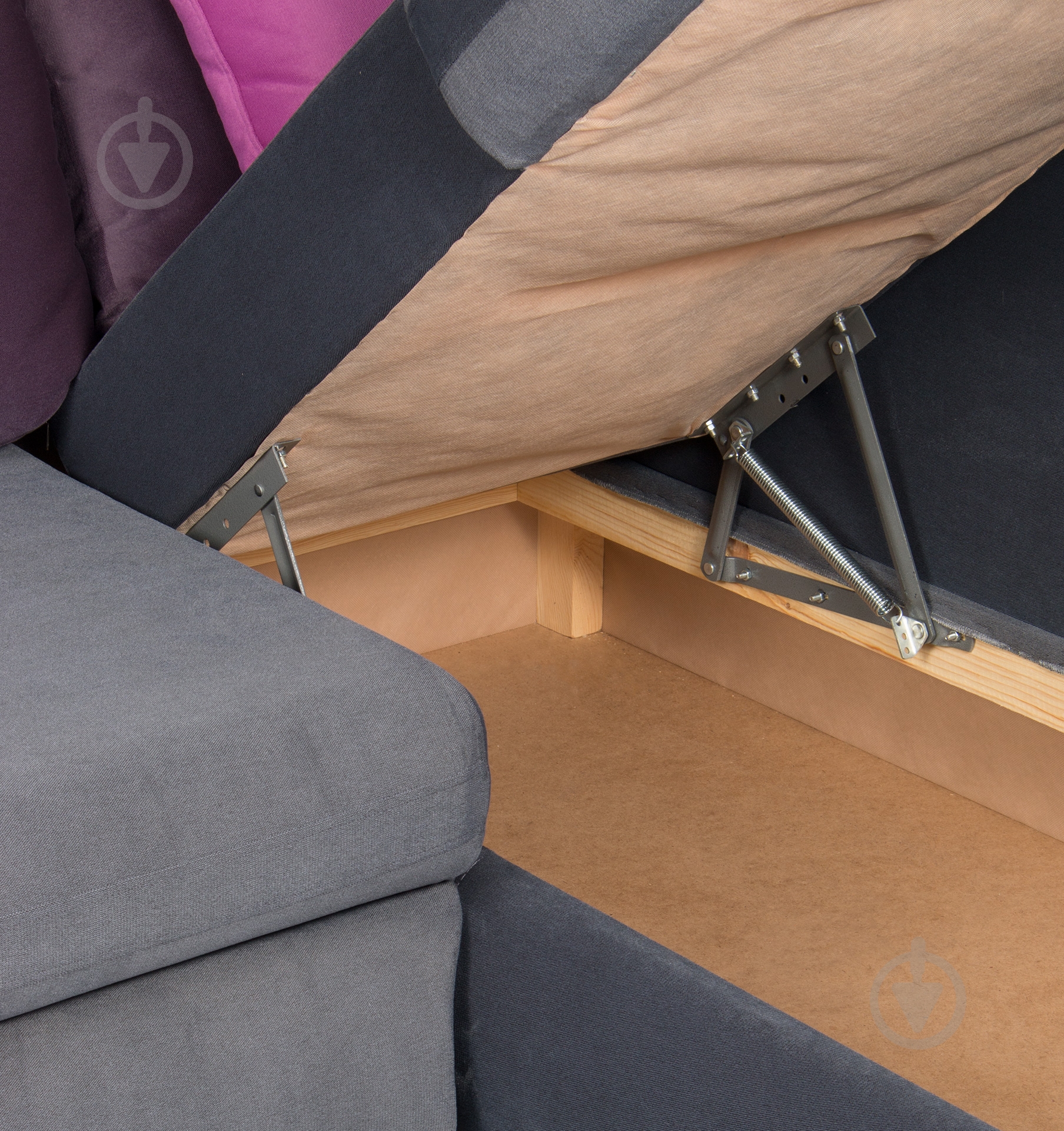 Диван угловой Берегиня Жизель правосторонний серый 2550x1740x730 мм - фото 4