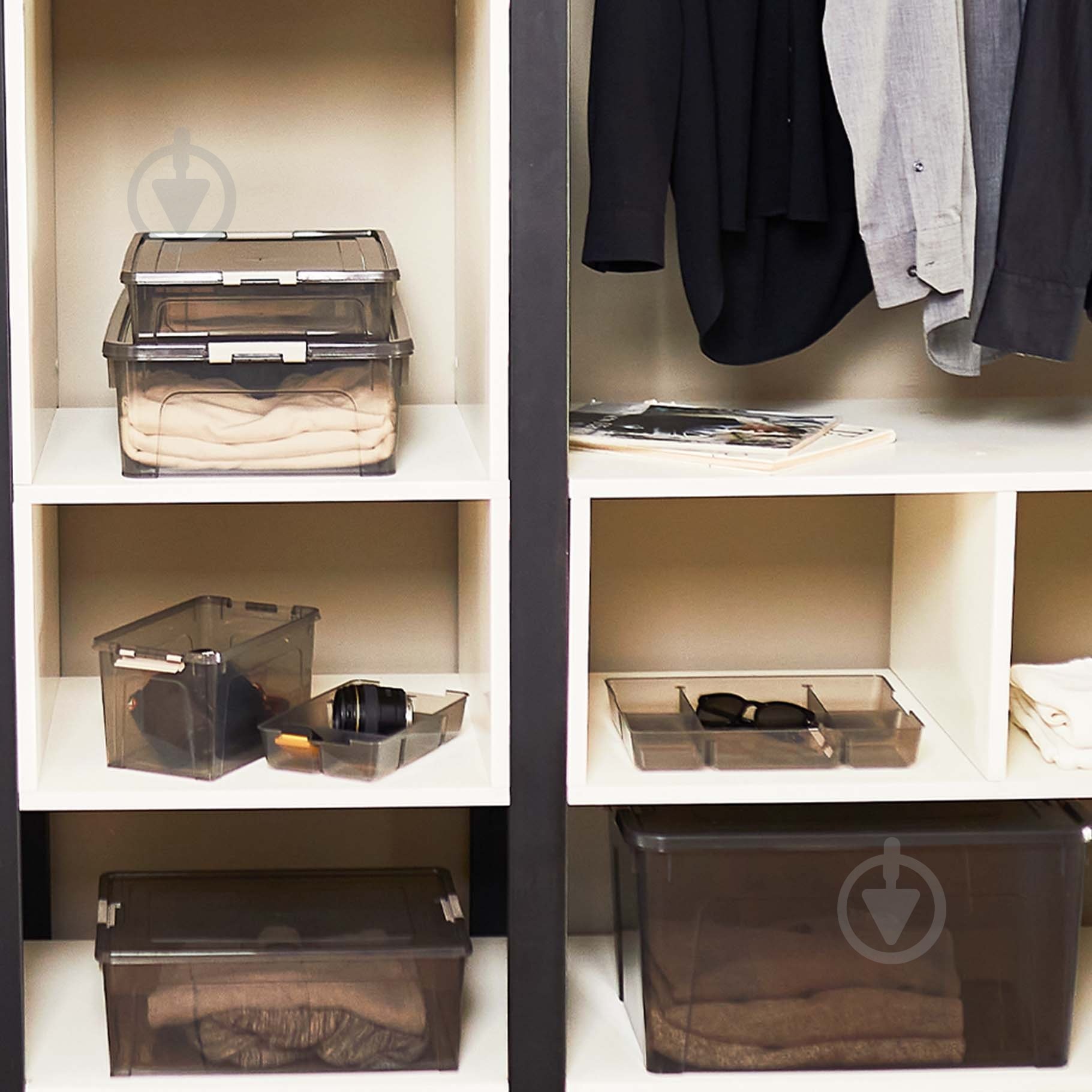 Ящик для зберігання Алеана 126091 Smart Box 11,7л коричневий прозорий 140x390x290 мм - фото 5