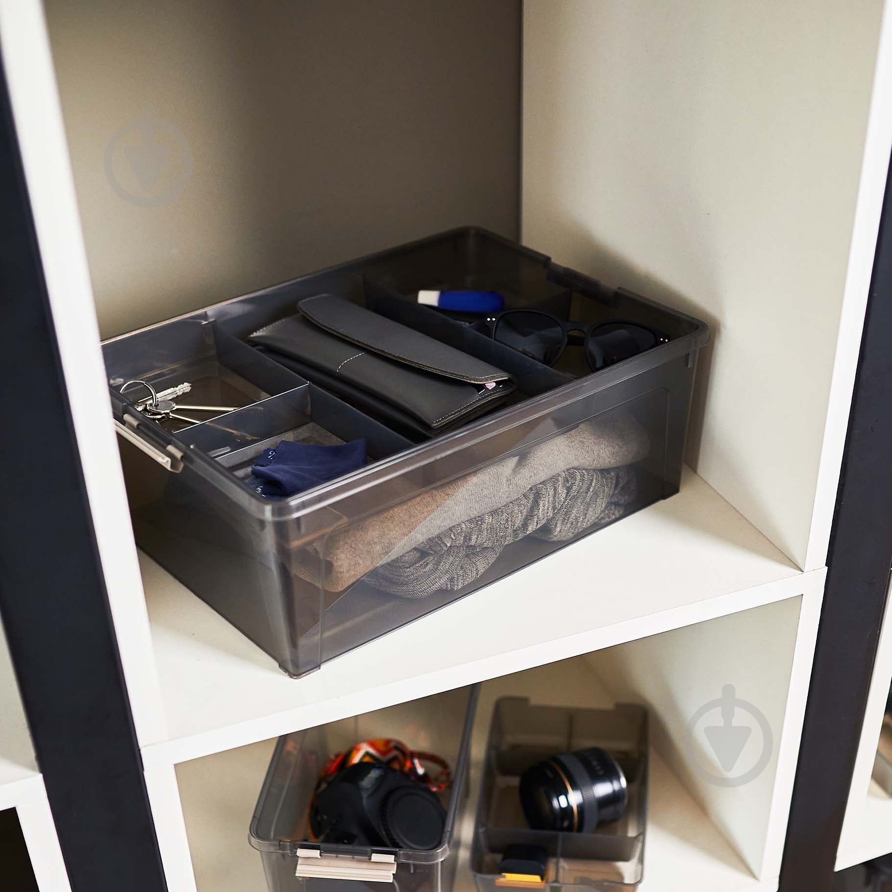 Ящик для зберігання Алеана 123084 Smart Box 14л коричневий прозорий 140x495x320 мм - фото 8