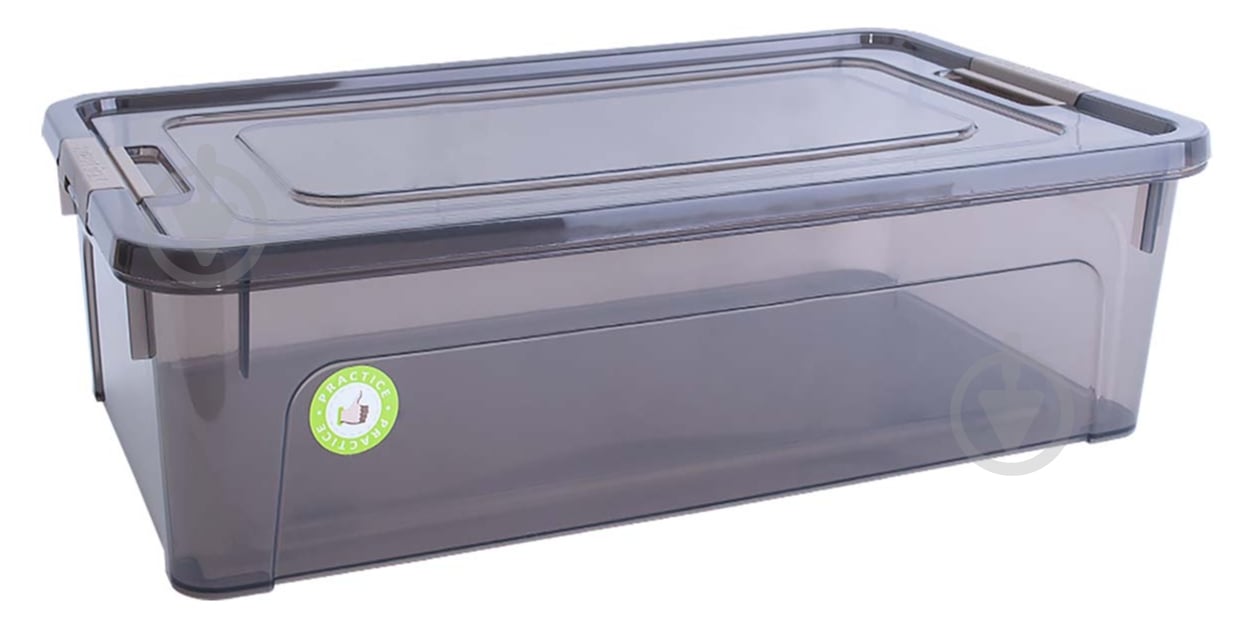 Ящик для зберігання Алеана 123084 Smart Box 14л коричневий прозорий 140x495x320 мм - фото 1