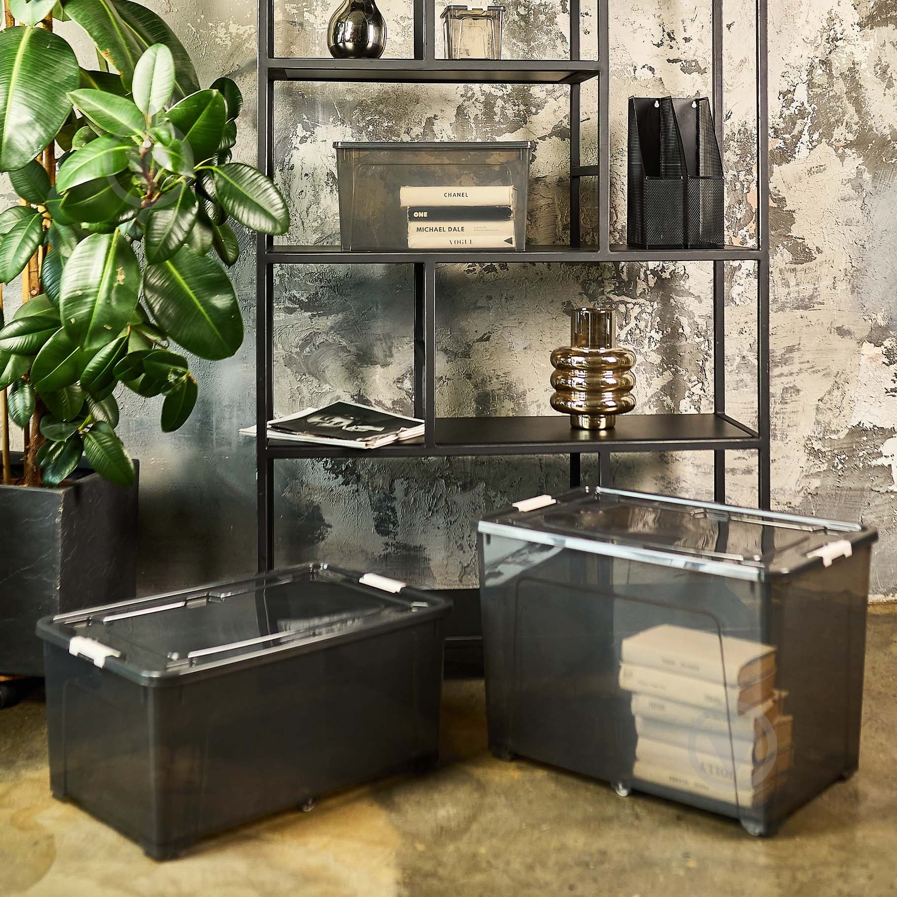 Ящик для зберігання Алеана 123085 Smart Box 27л коричневий прозорий 265x495x320 мм - фото 5 Ящик для зберігання Алеана 123085 Smart Box 27л коричневий прозорий 265x495x320 мм - фото 5