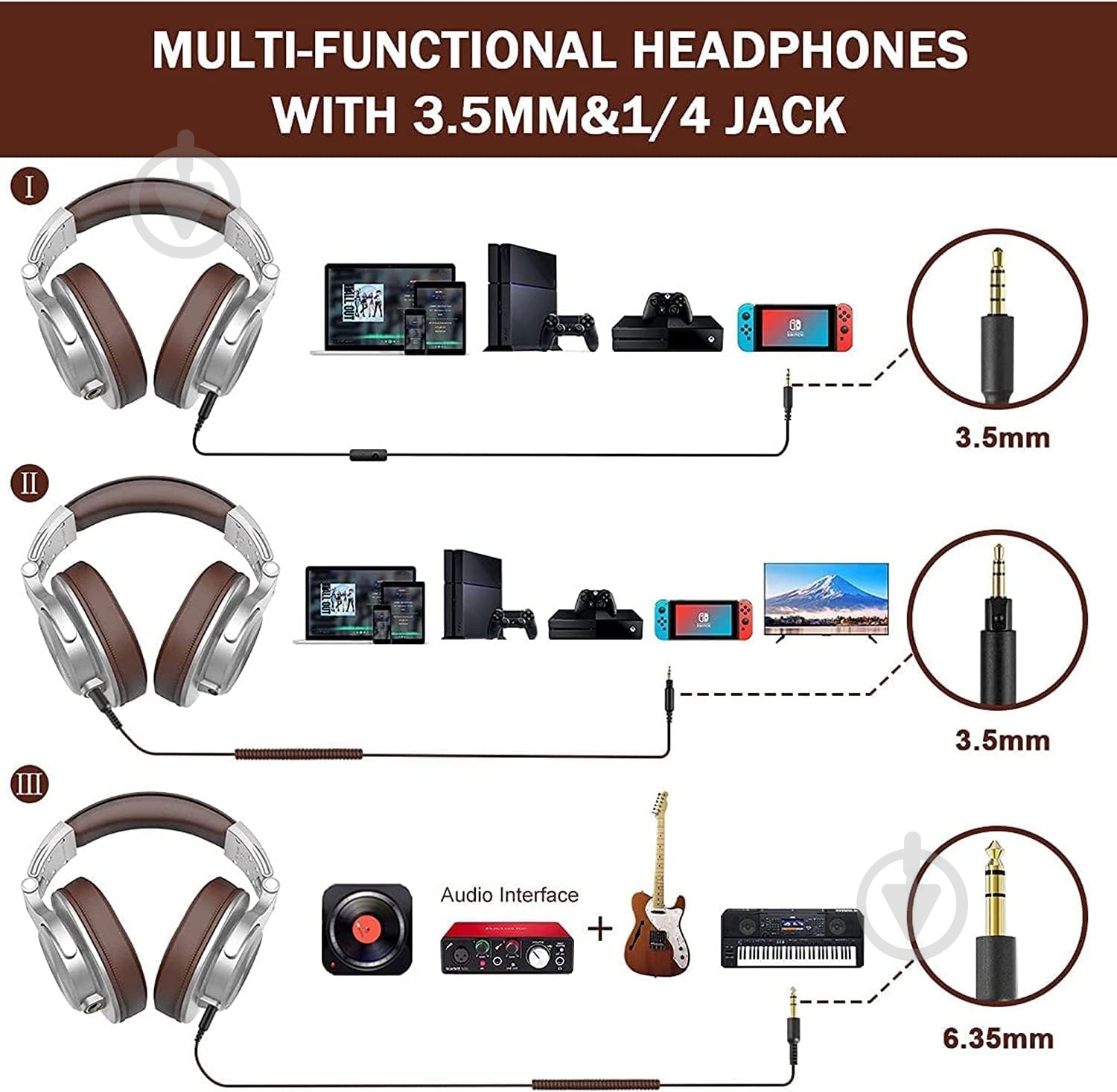 Гарнитура Oneodio (A71 Silver Brown) - фото 4 Гарнитура Oneodio (A71 Silver Brown) - фото 4