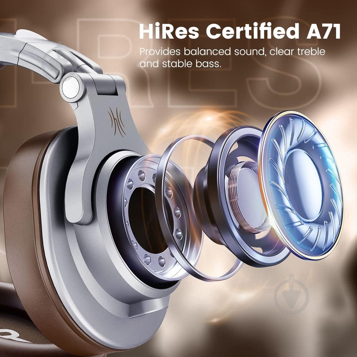 Гарнитура Oneodio (A71 Silver Brown) - фото 6 Гарнитура Oneodio (A71 Silver Brown) - фото 6