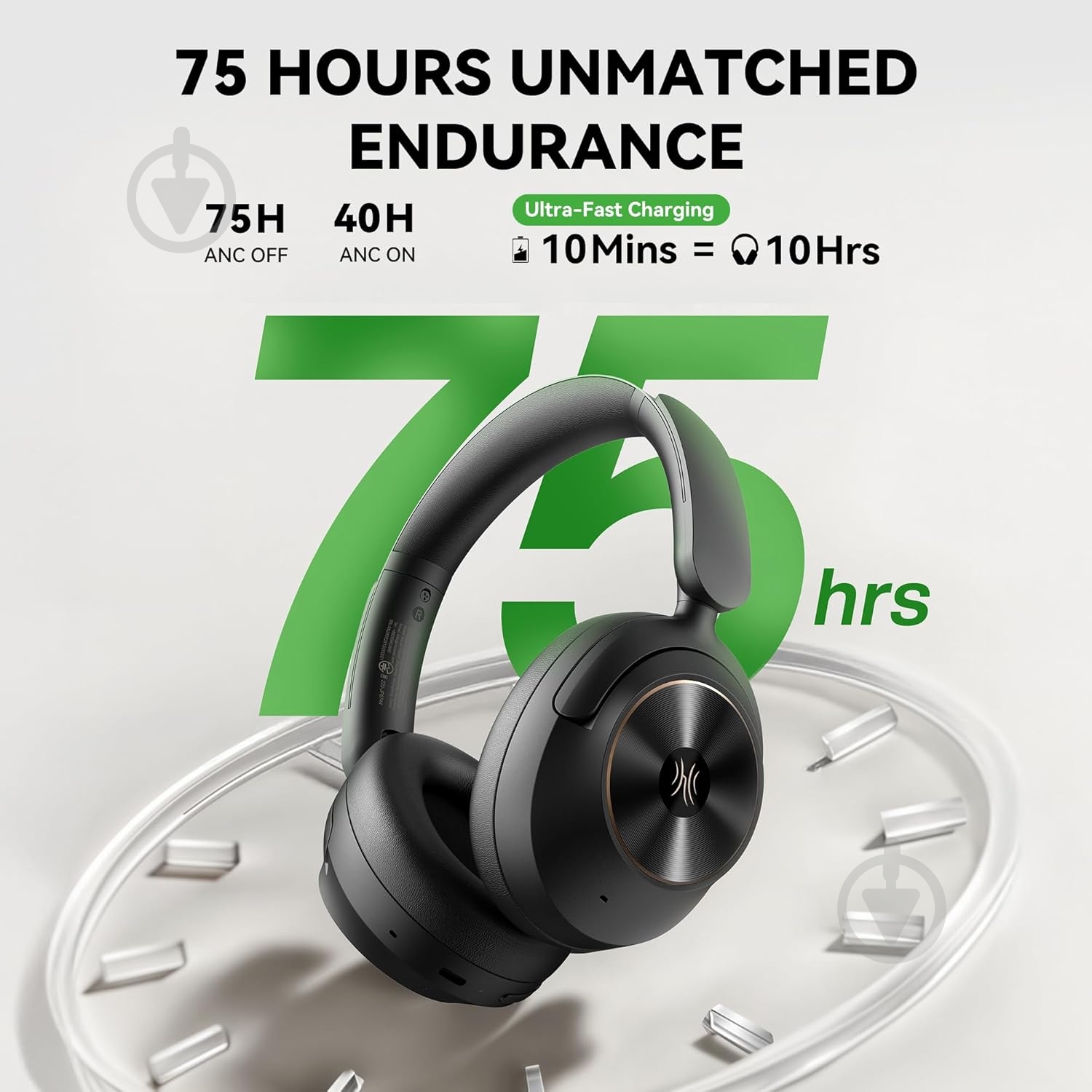 Bluetooth-гарнитура Oneodio (A6 Black) - фото 5