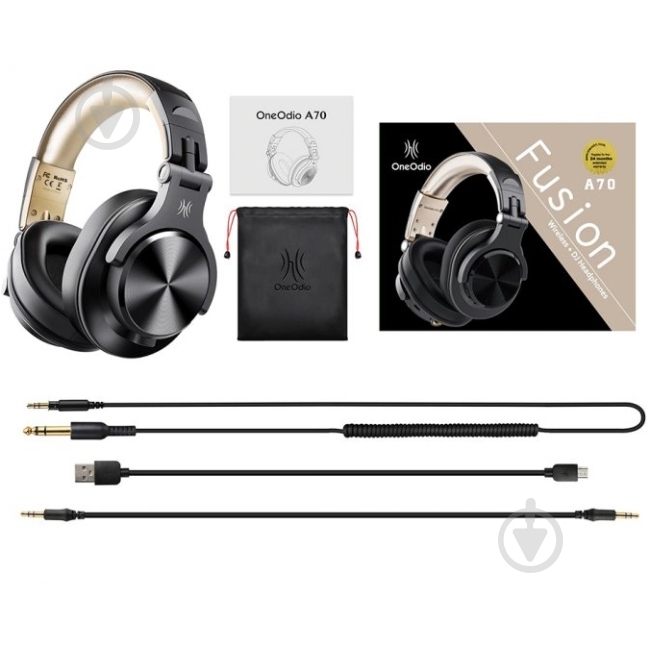 Bluetooth-гарнитура Oneodio Fusion (A70 Black Gold) - фото 3