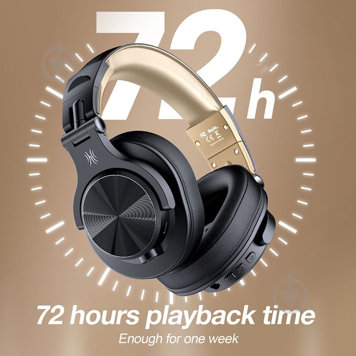 Bluetooth-гарнитура Oneodio Fusion (A70 Black Gold) - фото 4