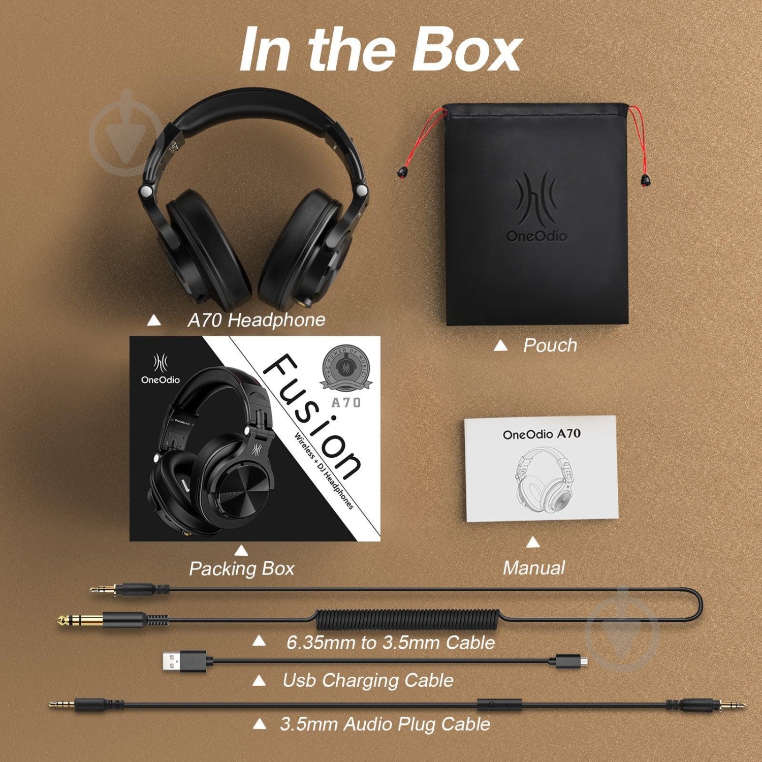 Bluetooth-гарнітура Oneodio Fusion (A70 Black) - фото 4