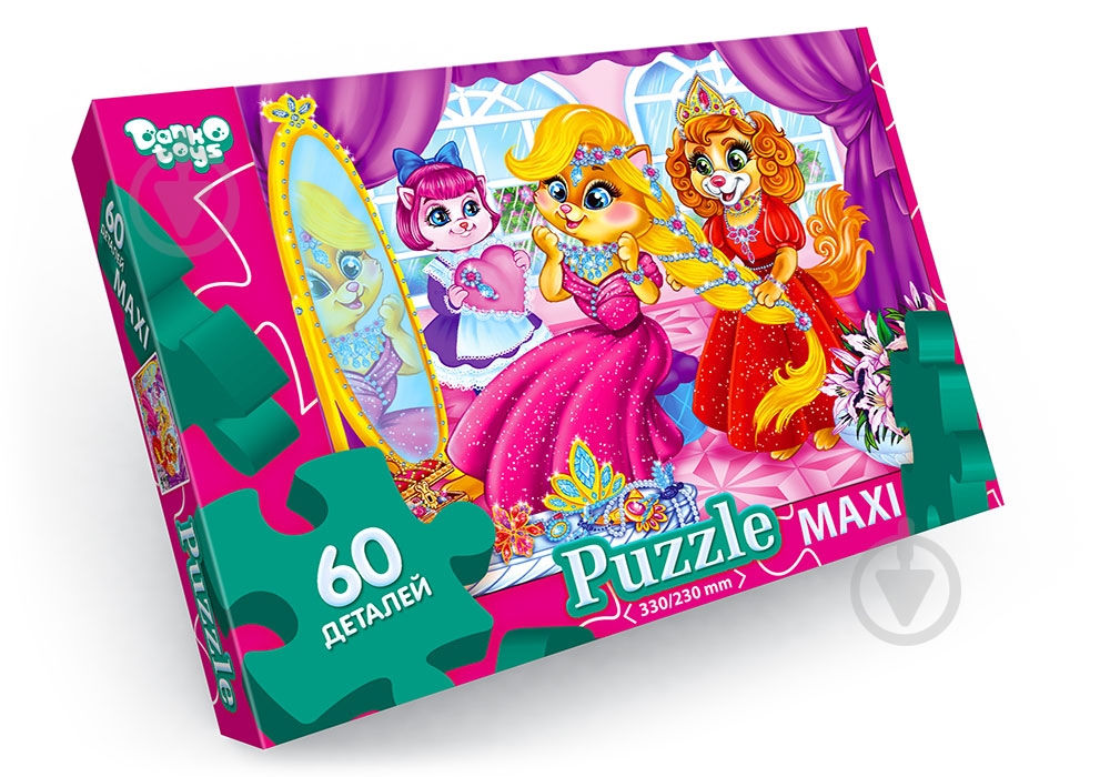 ᐉ Пазли Danko Toys 60 елементів максі неон №4 Кішечки Мх 60-08-04