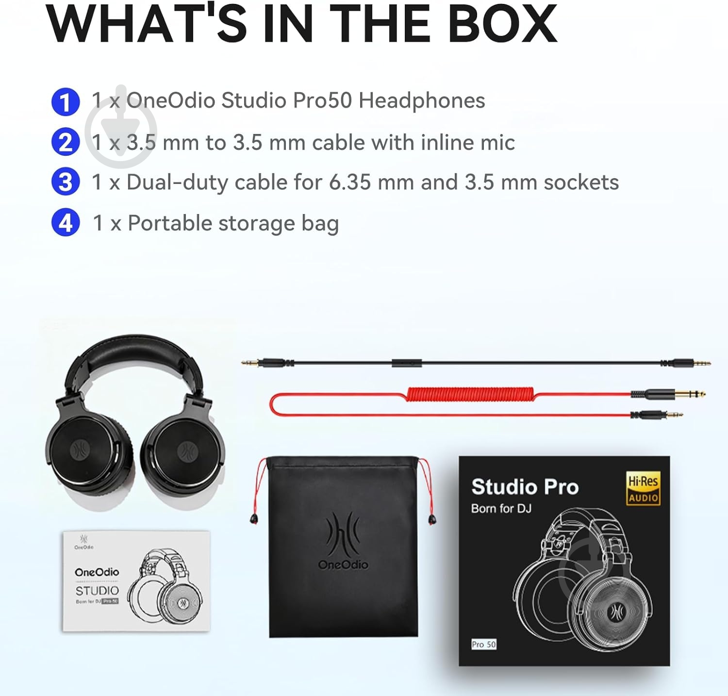 Гарнитура Oneodio (Pro 50 Black) - фото 3 Гарнитура Oneodio (Pro 50 Black) - фото 3