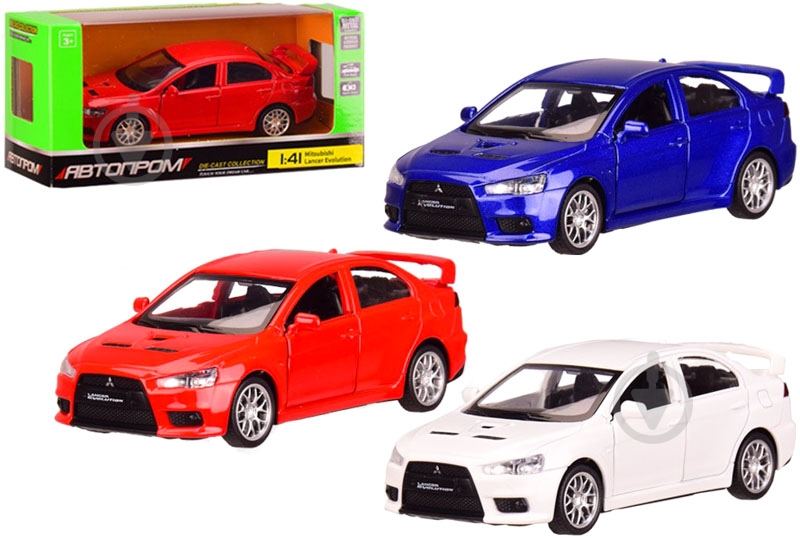 Автомобиль Автопром 1:43 Mitsubishi-lancer-evolution, 3 цвета в ассортименте 5334 - фото 1